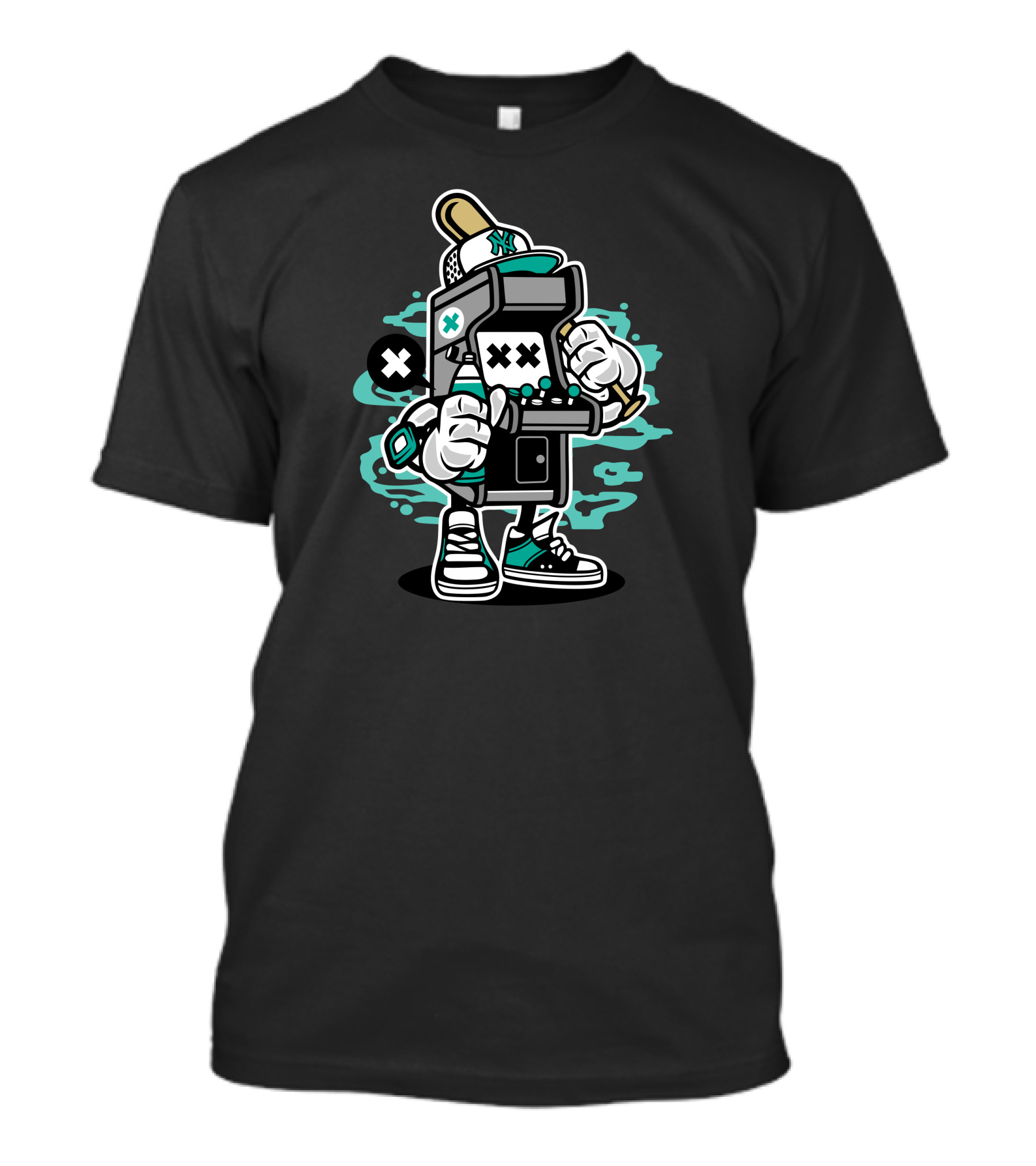 Arcade Gaming Urban Street Art Style Retro Character Game On T-Shirt