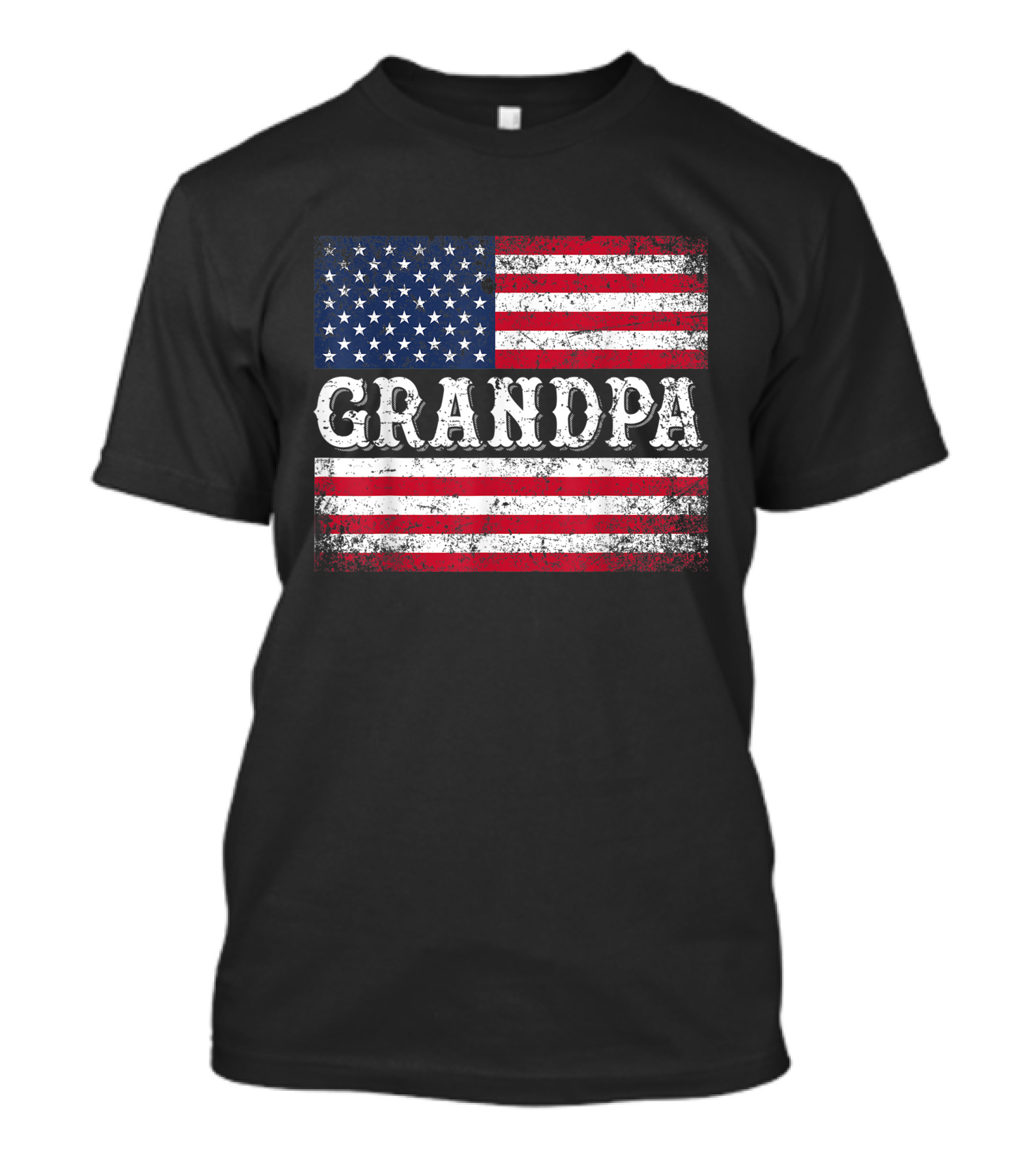 Grandpa Vintage USA Flag Patriotic Fourth Of July T-Shirt