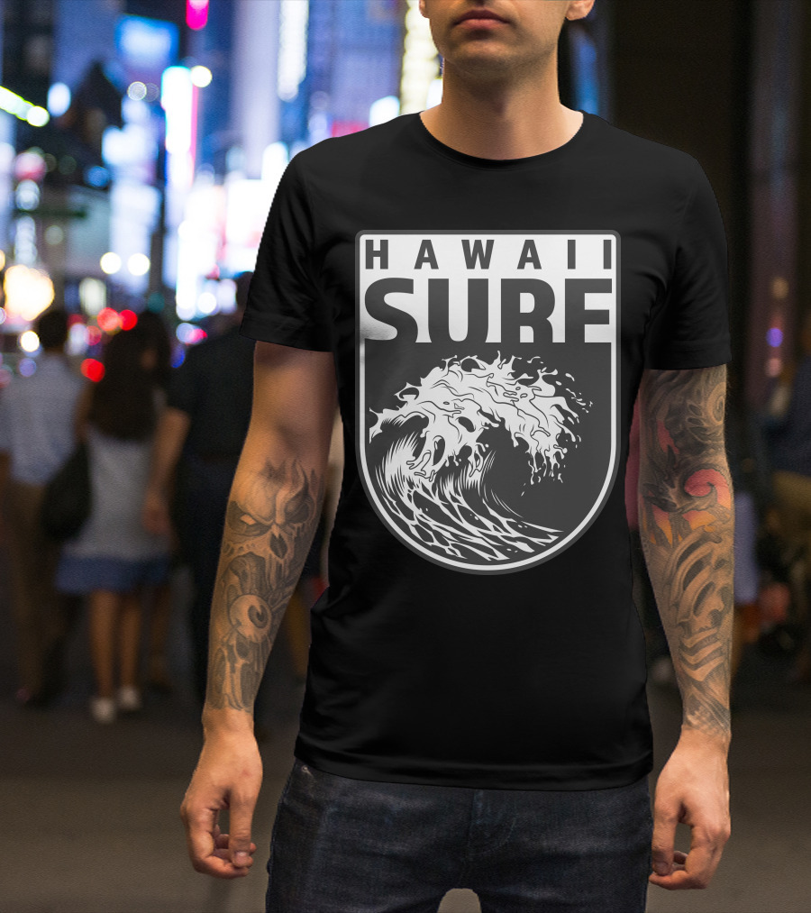 HAWAII SURF Ocean Wave Emblem T-Shirt