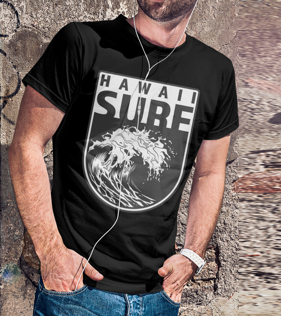 HAWAII SURF Ocean Wave Emblem T-Shirt