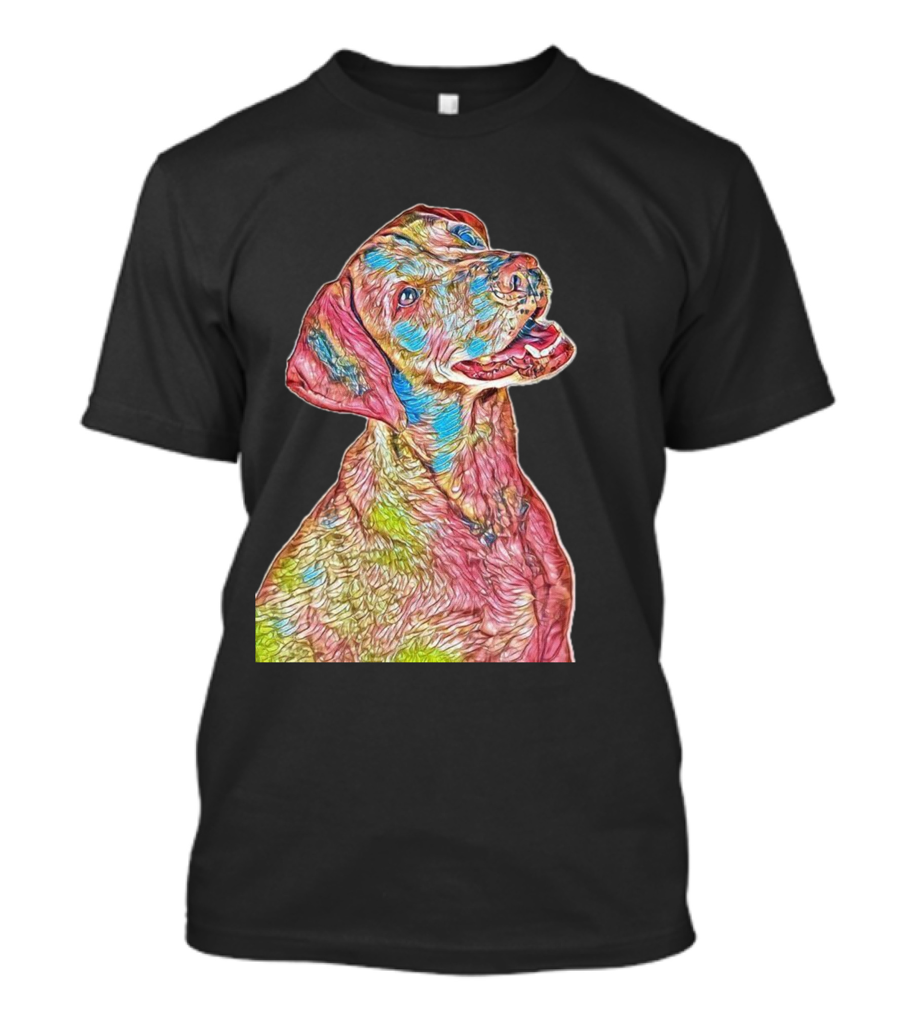 Head Shot Of A Happy Colorful Dog T-Shirt