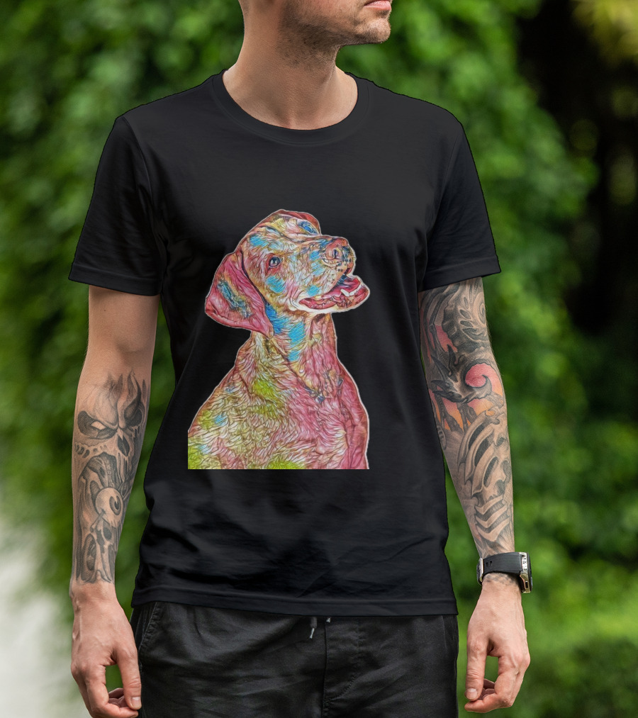 Head Shot Of A Happy Colorful Dog T-Shirt