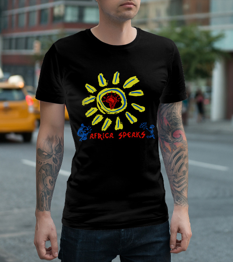 Africa Speaks Vibrant Sunburst Continent T-Shirt