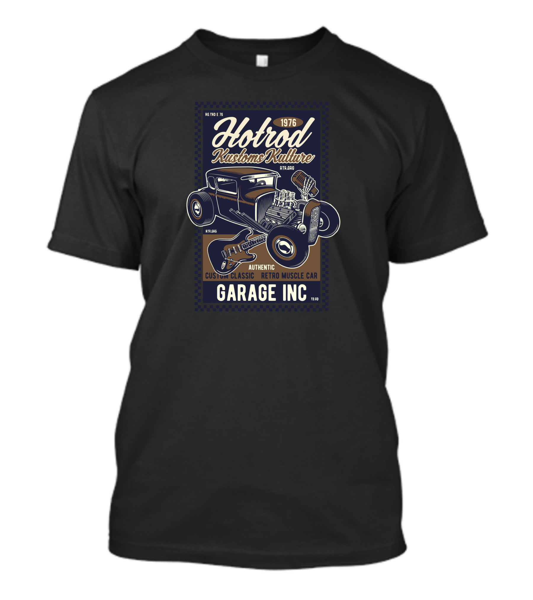 Hot Rod 1976 Kustoms Kulture Authentic Custom Classic Retro Muscle Car Garage Inc T-Shirt