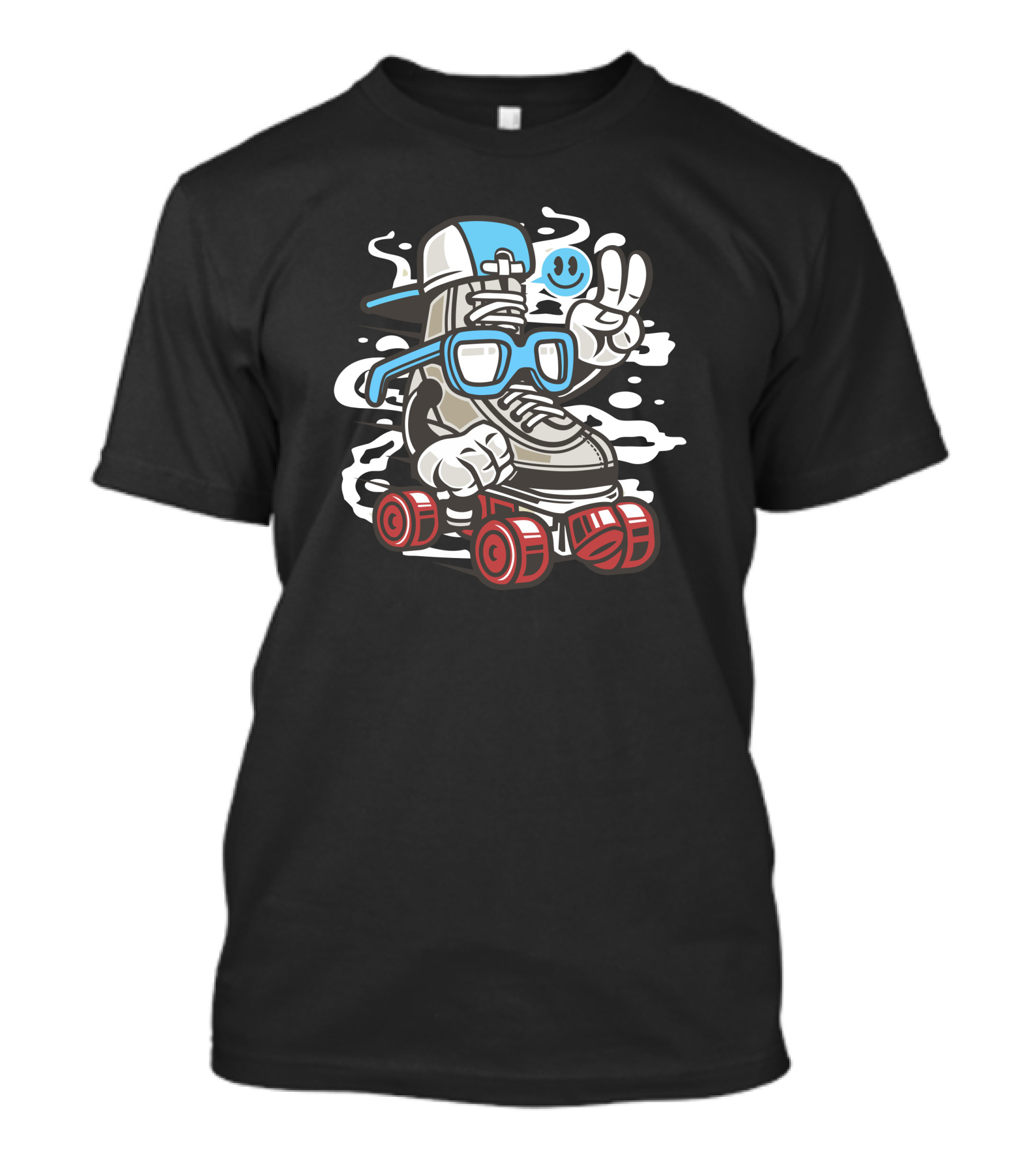 In Line Skater Cool Roller With Hat And Sunglasses T-Shirt