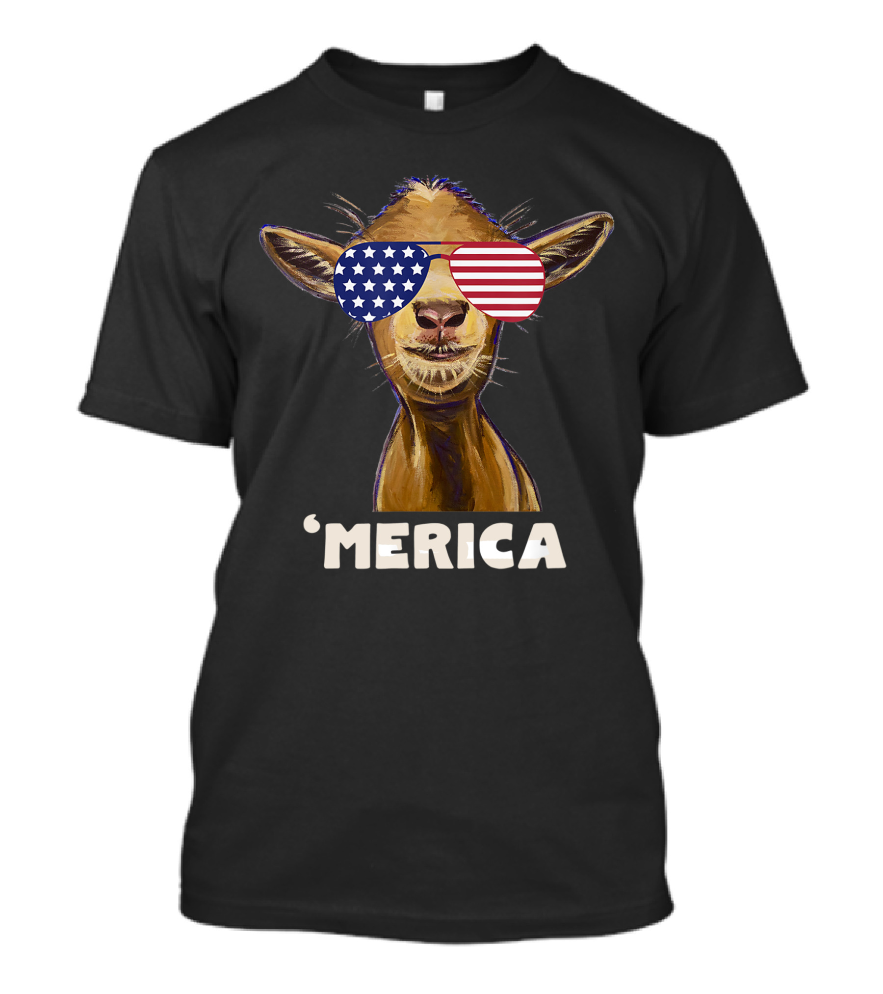 'Merica Patriotic Goat July 4th USA Shades T-Shirt