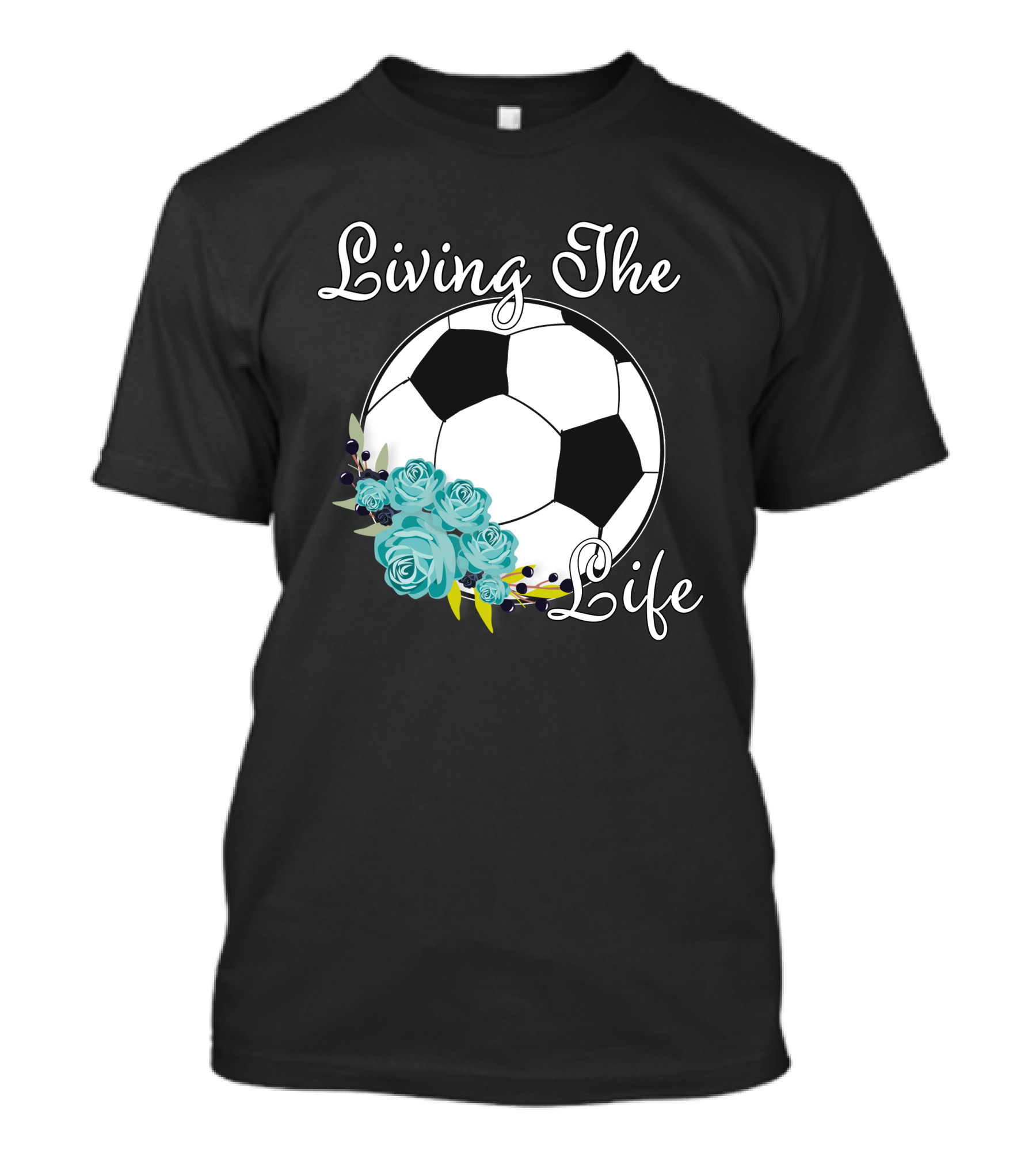 Living The Life Soccer Ball Floral T-Shirt