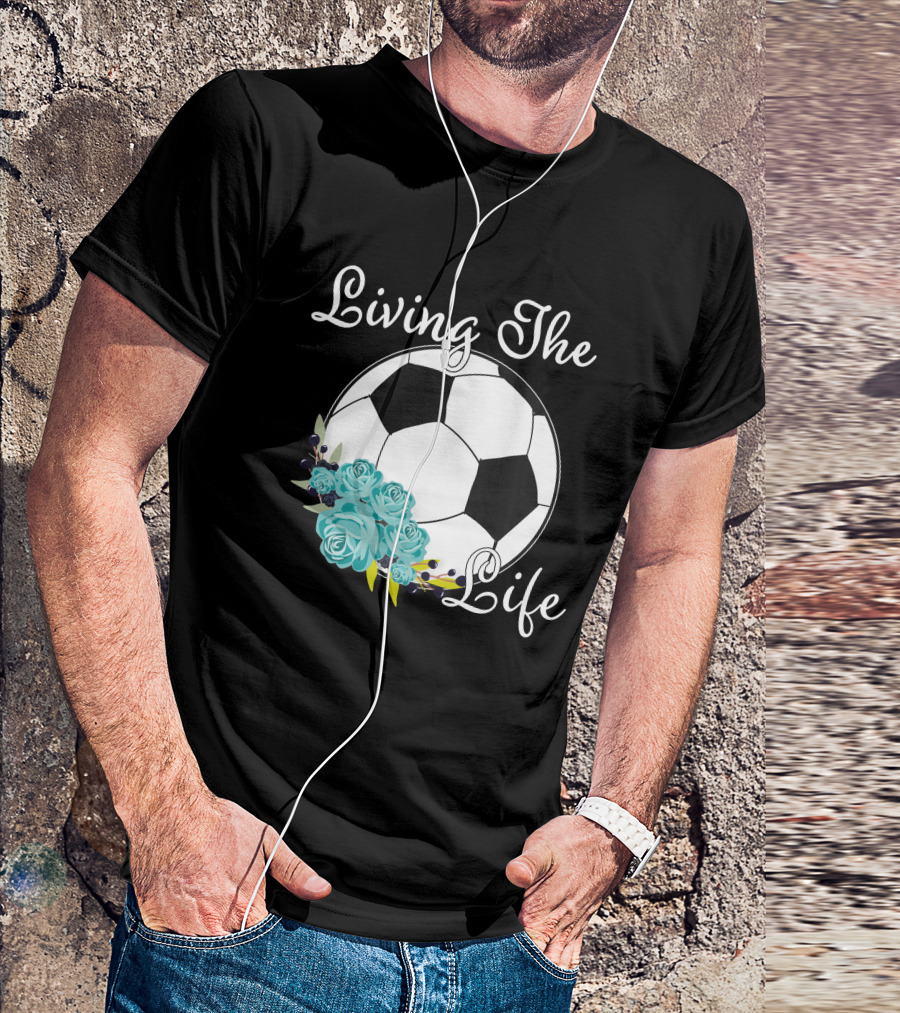 Living The Life Soccer Ball Floral T-Shirt