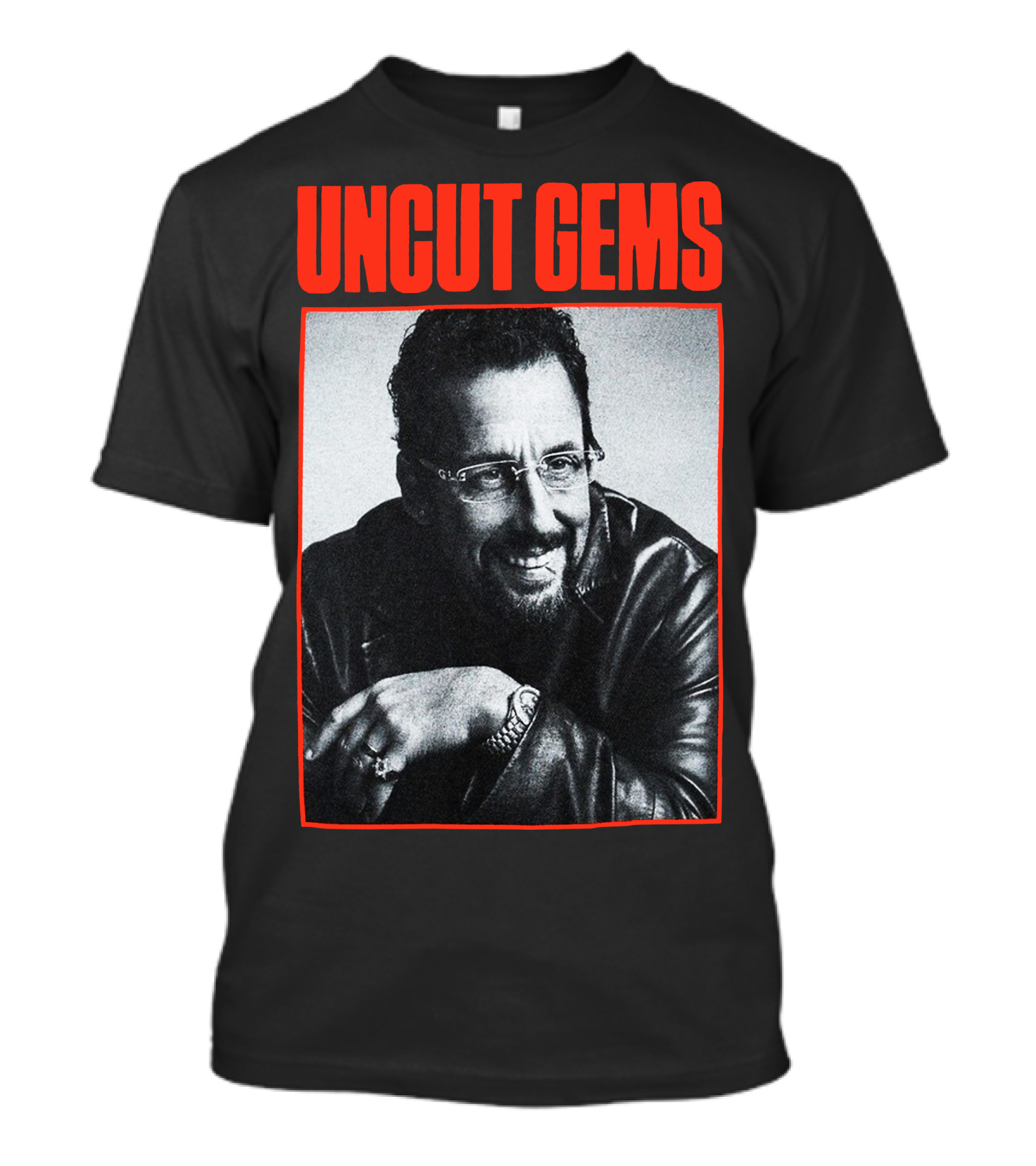 UNCUT GEMS Leather Jacket Smile T-Shirt