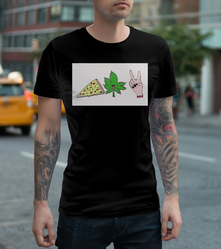 Pizza Leaf Peace Out T-Shirt