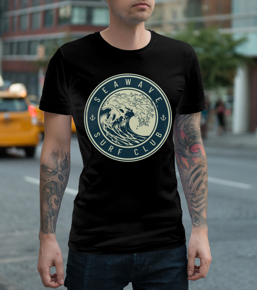 Seawave Surf Club Ocean Wave Anchors T-Shirt