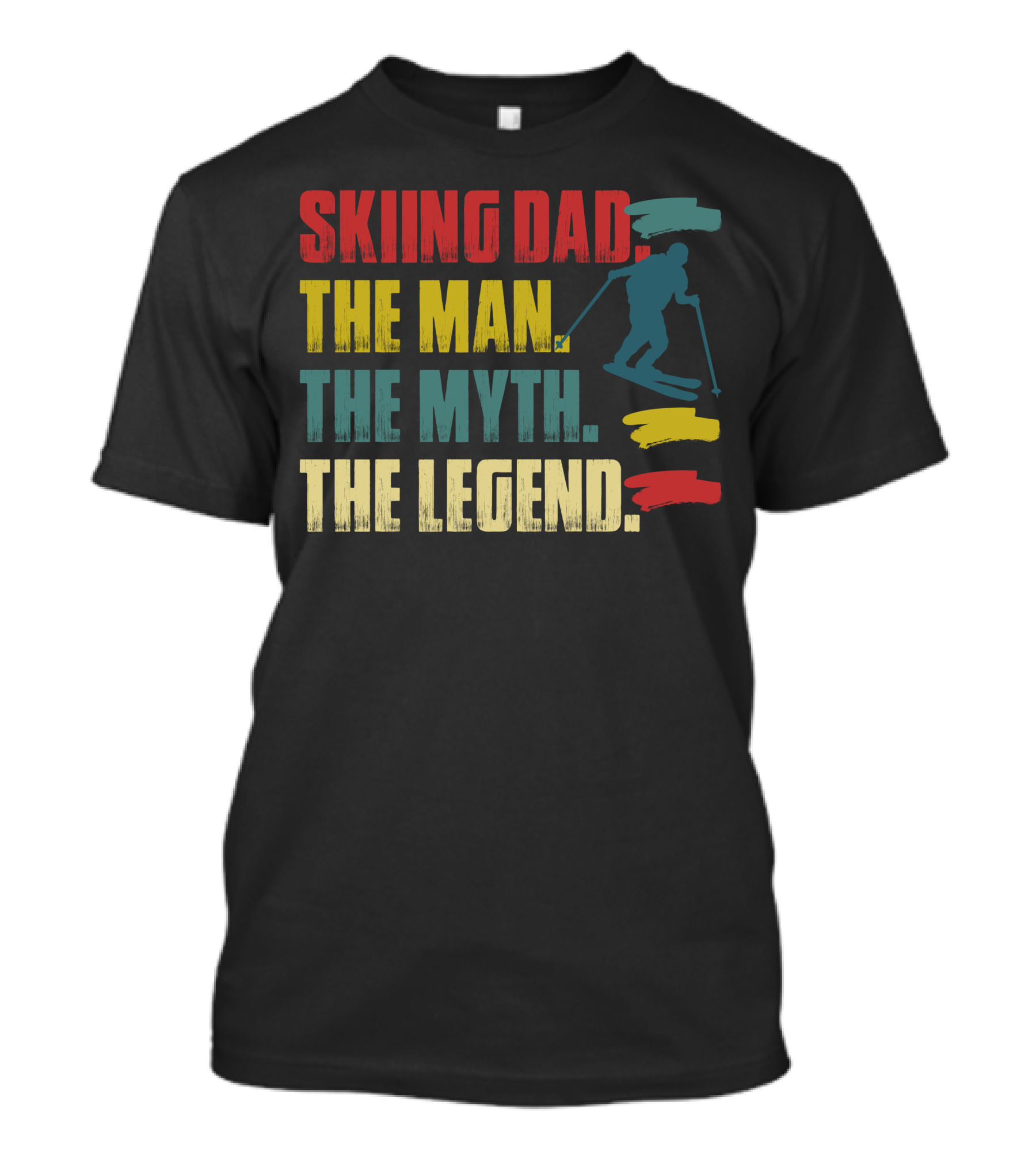 Skiing Dad The Man The Myth The Legend Vintage-Style Skier T-Shirt