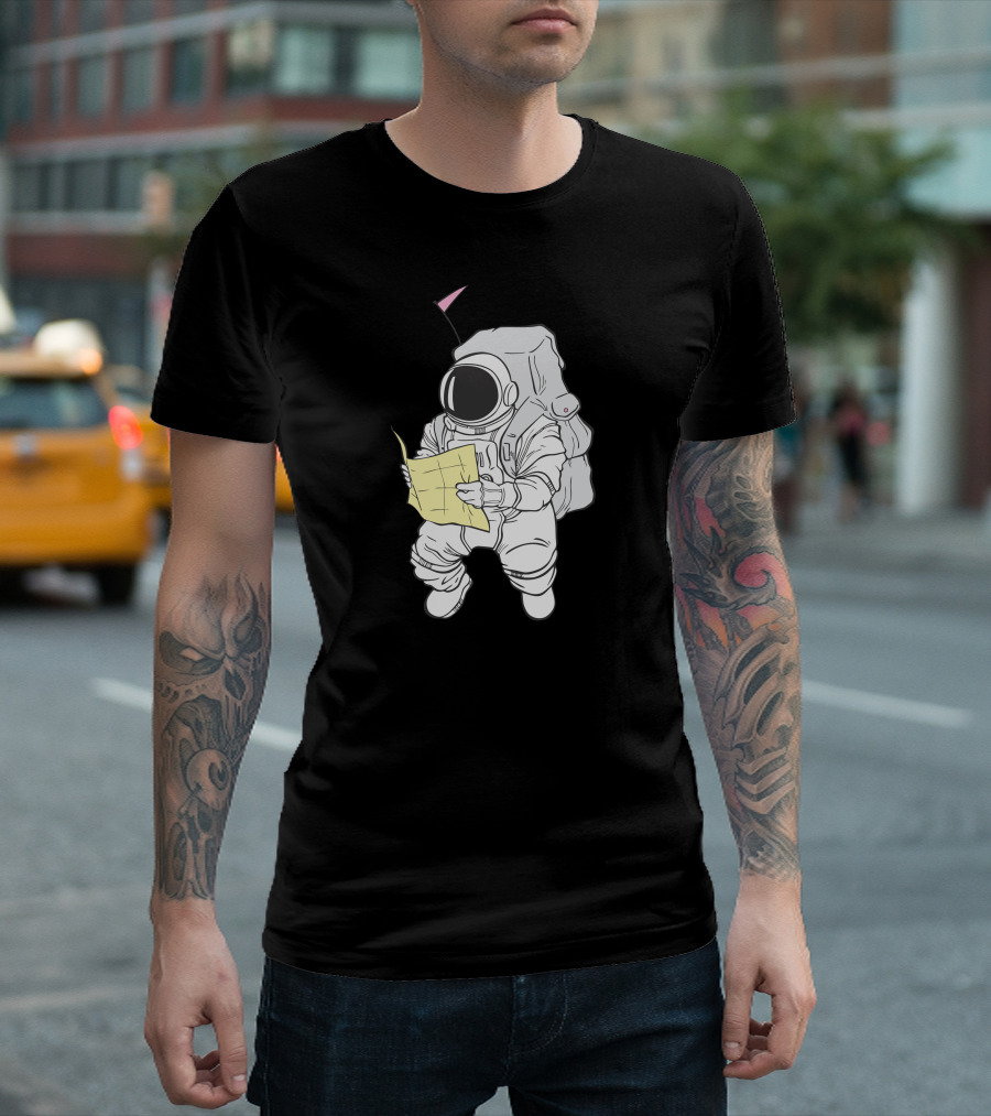 Space Tour Astronaut Map Journey T-Shirt