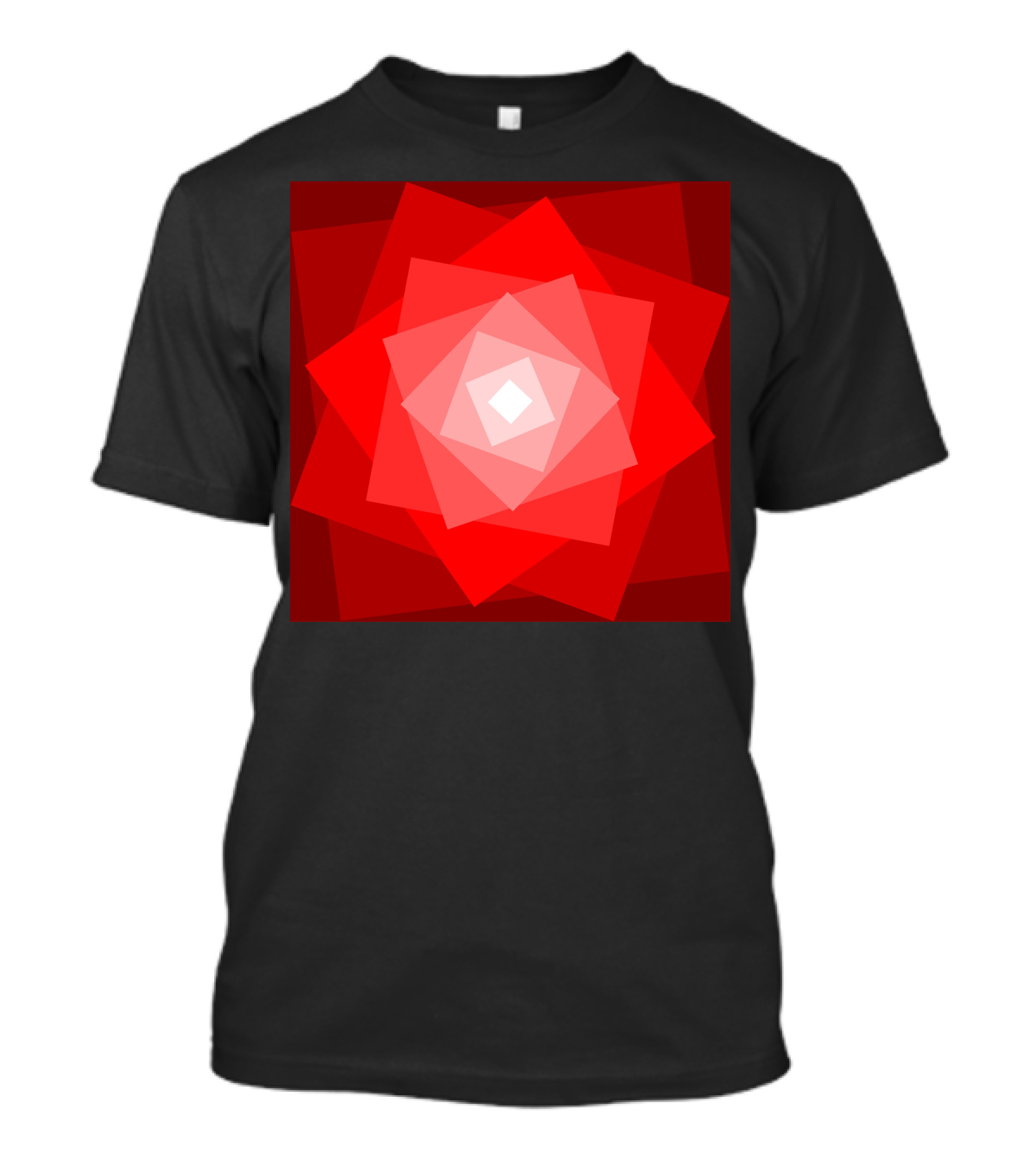 Stylized Red Rose Geometric Layers T-Shirt