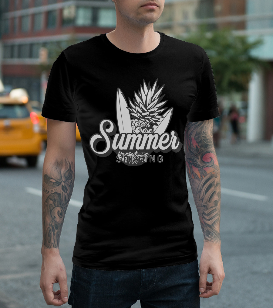 Summer Surfing Pineapple Surfer Vibes T-Shirt