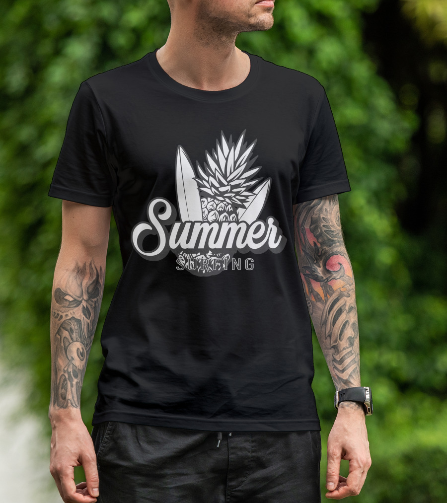Summer Surfing Pineapple Surfer Vibes T-Shirt