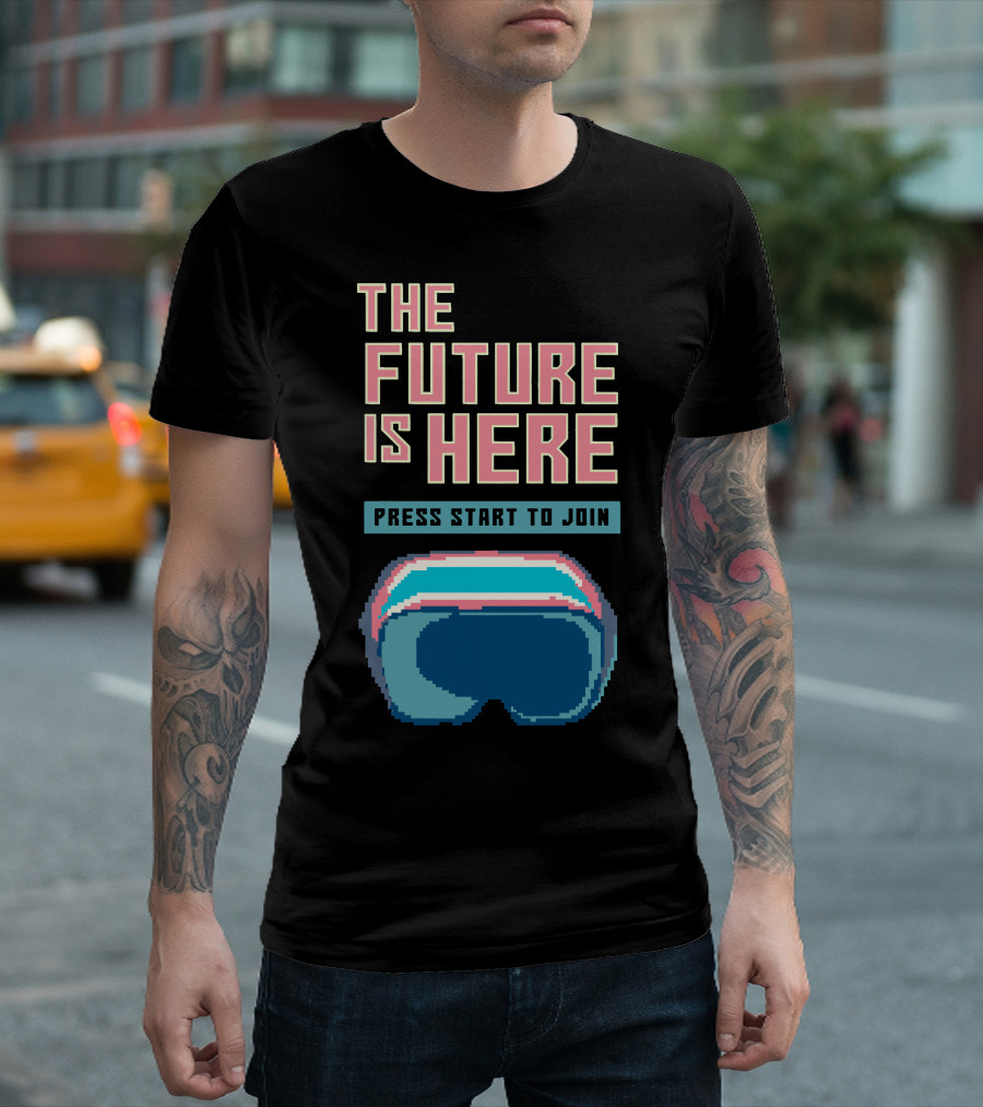 The Future Is Here Press Start to Join Retro Gaming Visor T-Shirt