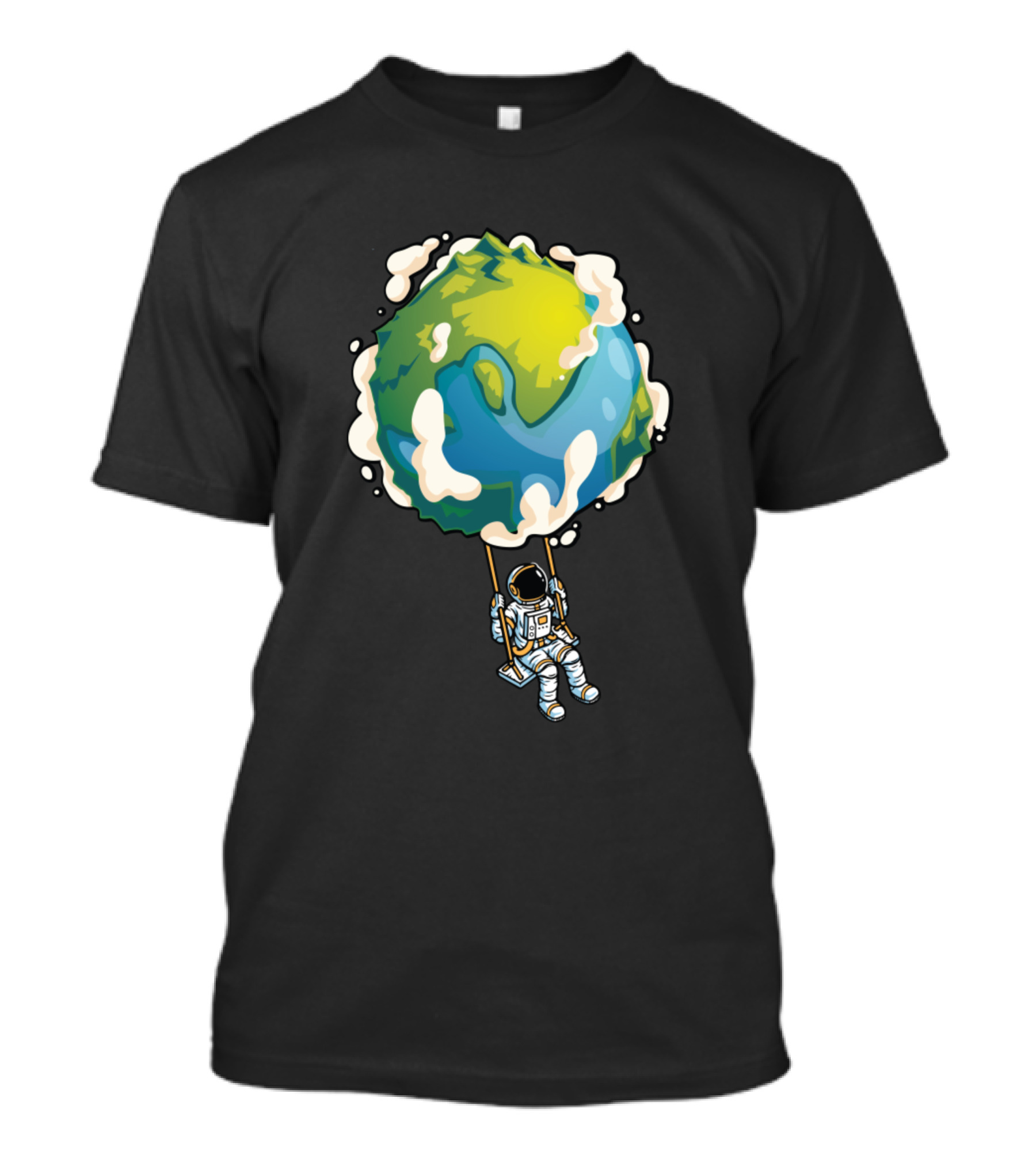 Astronaut On A Swing Attached To Earth T-Shirt