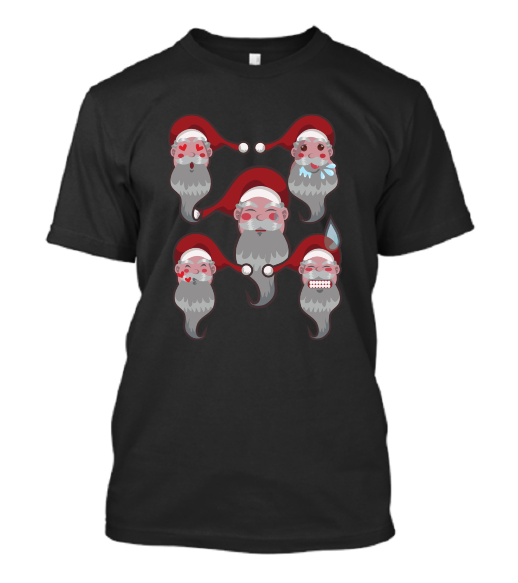 Santa Claus Emoji Faces Expressions T-Shirt