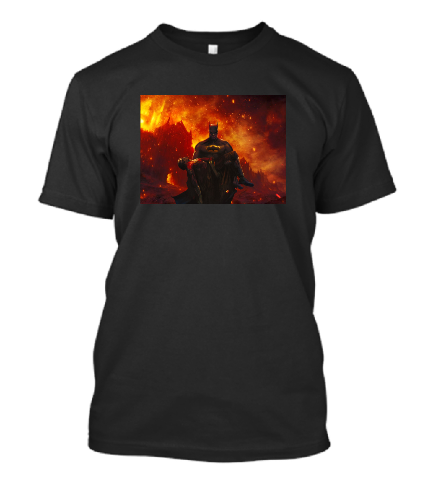 Batman The Death In The Family Fiery Background Scene T-Shirt