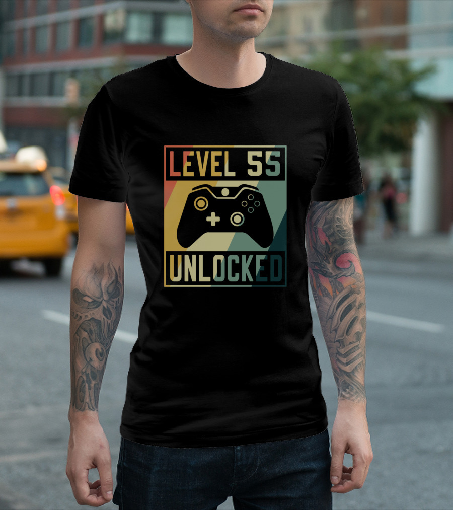 Level 55 Unlocked Birthday Gamer Controller T-Shirt