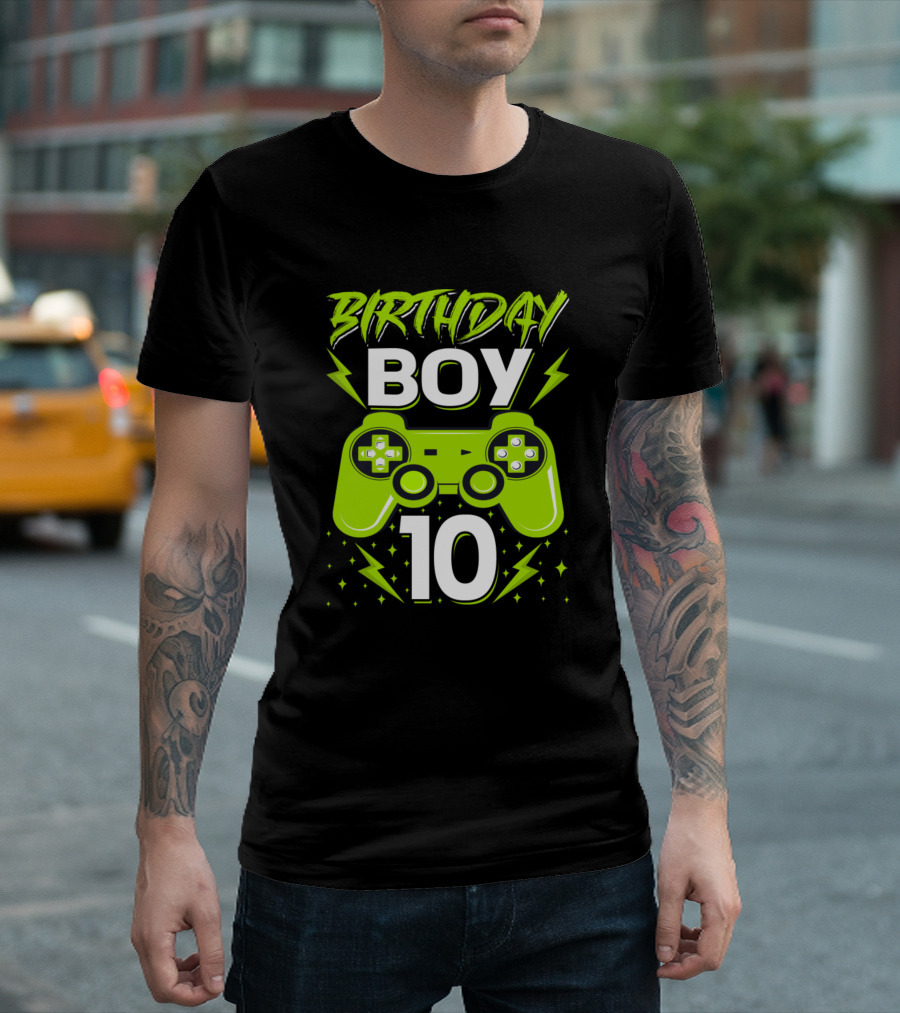 Birthday Boy 10 Video Game Controller Gamer T-Shirt