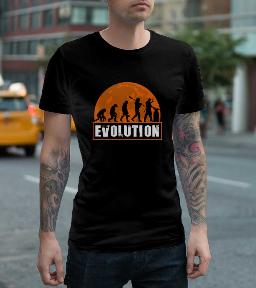 Funny Blacksmithing Human Evolution T-Shirt