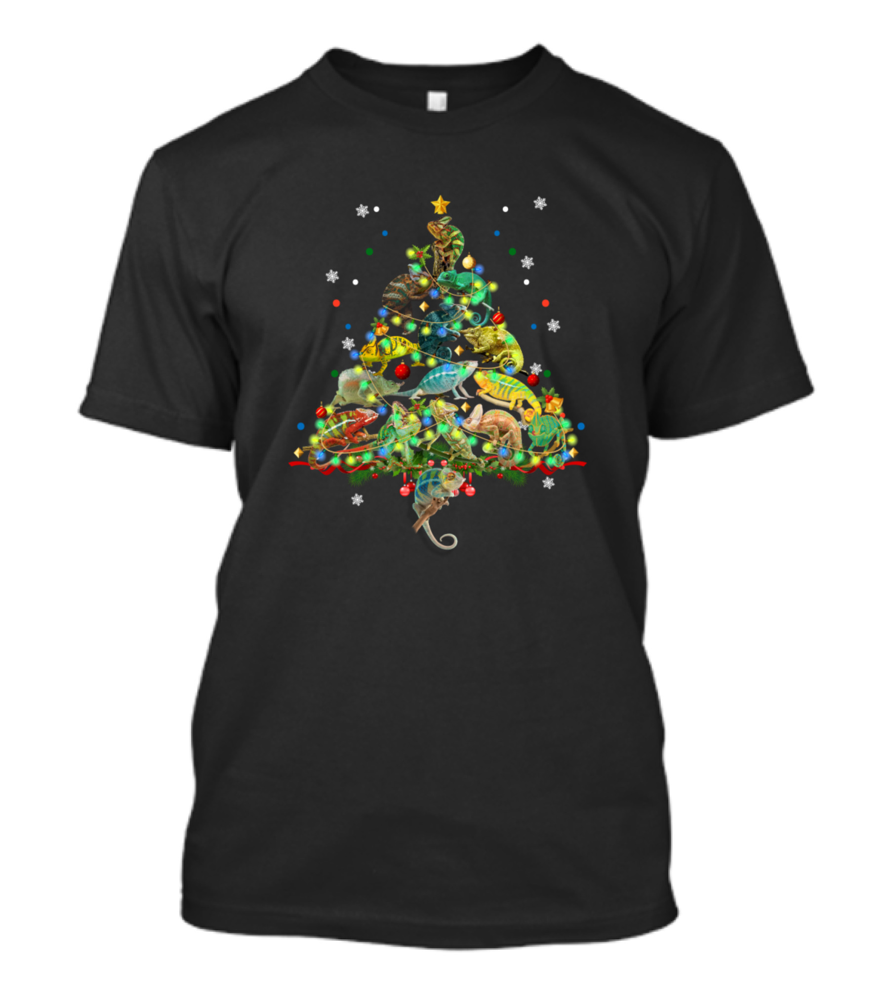 Chameleon Christmas Tree Animal Lover Xmas T-Shirt