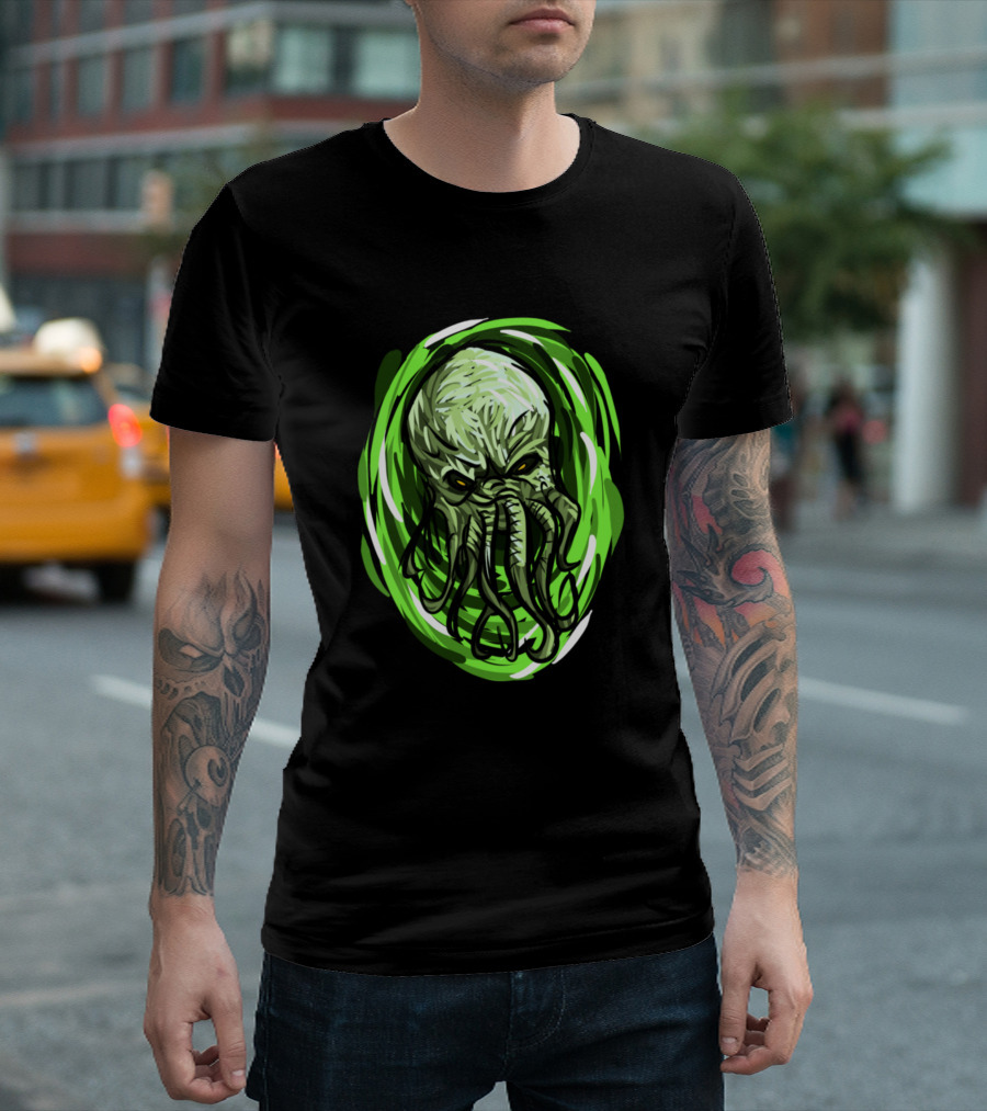 Cthulhu Calls Eldritch Green Tentacle Monstrosity T-Shirt