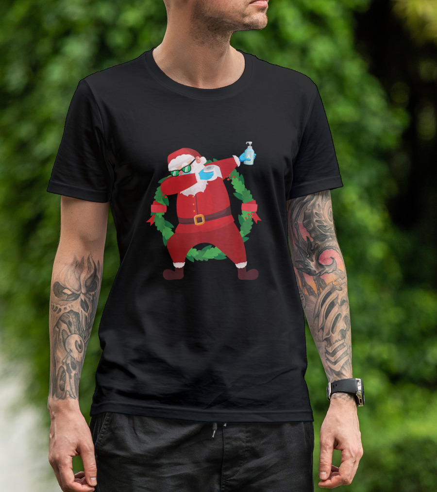 Dabbing Santa Funny Christmas Family Holiday Humor T-Shirt