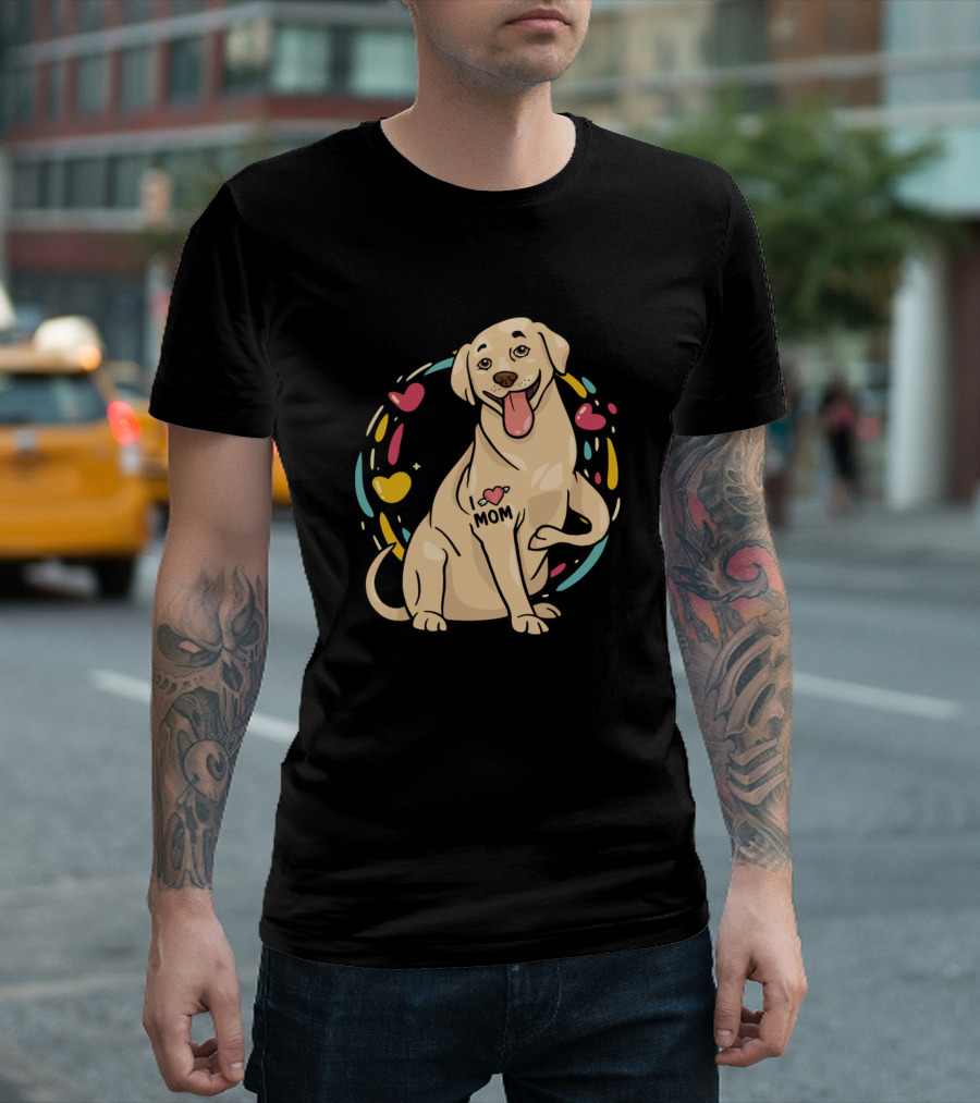 Dog I Love Mom Tattoo Funny Pitbull Mothers T-Shirt