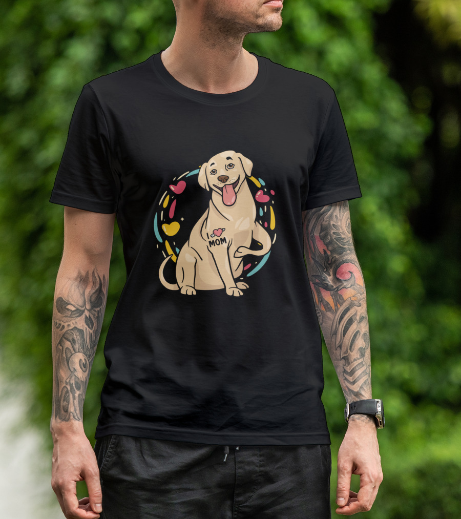 Dog I Love Mom Tattoo Funny Pitbull Mothers T-Shirt