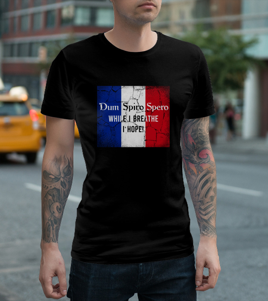 Dum Spiro Spero French Flag While I Breathe I Hope T-Shirt