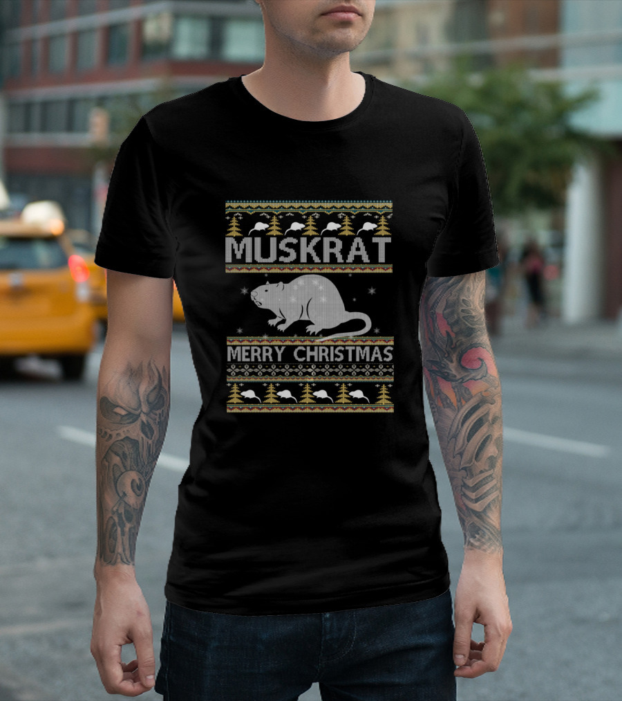Muskrat Merry Christmas Ugly T-Shirt