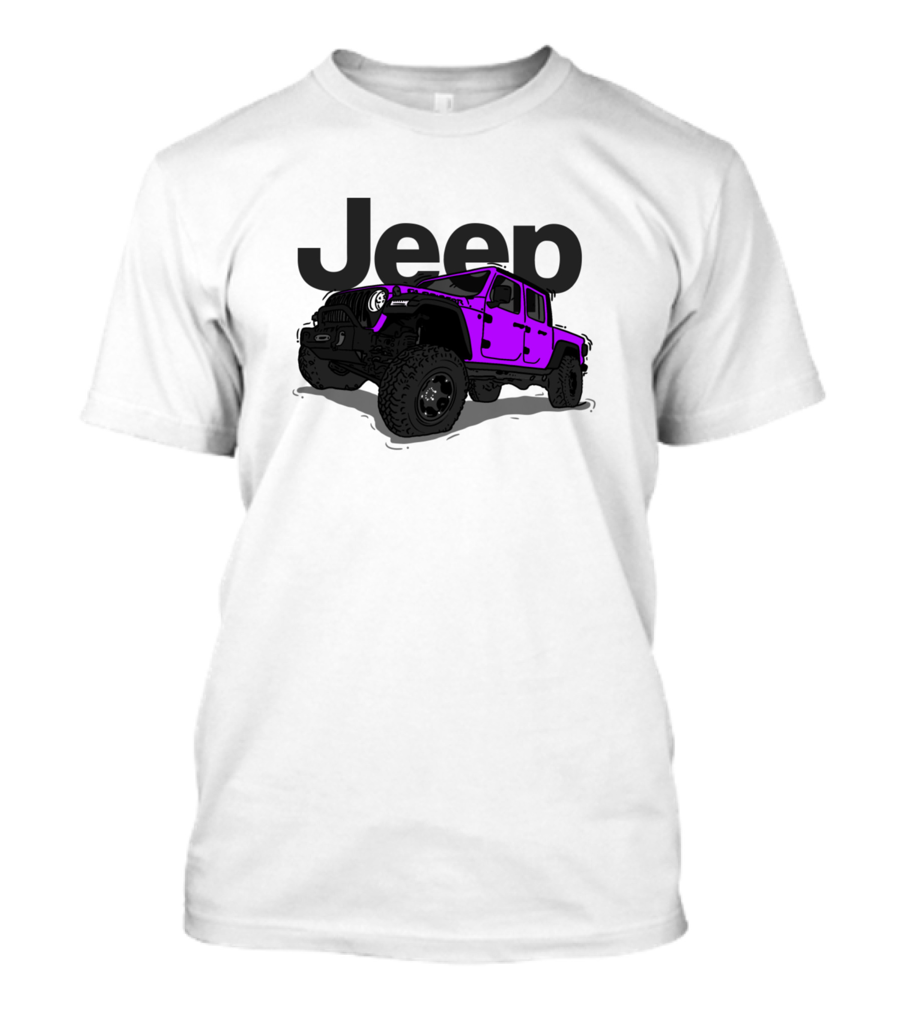 Purple Jeep Off-Road Adventure Scene T-Shirt