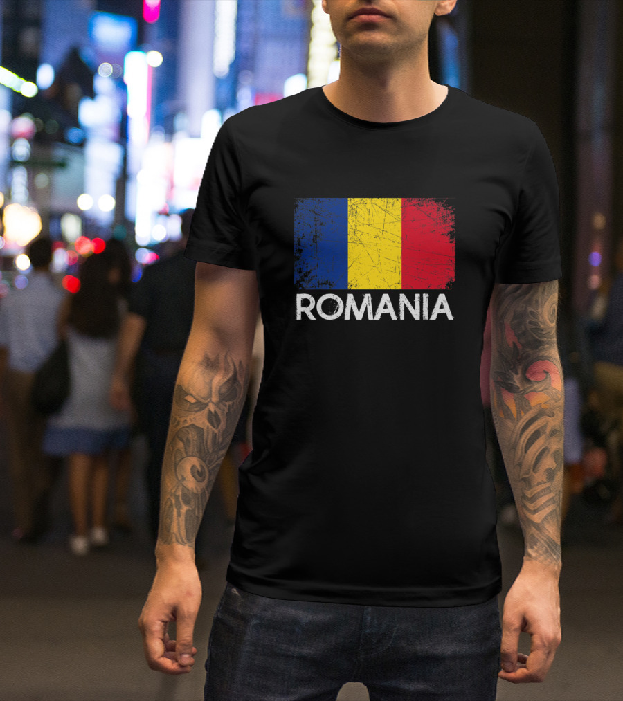 Romanian Flag Vintage Romania T-Shirt