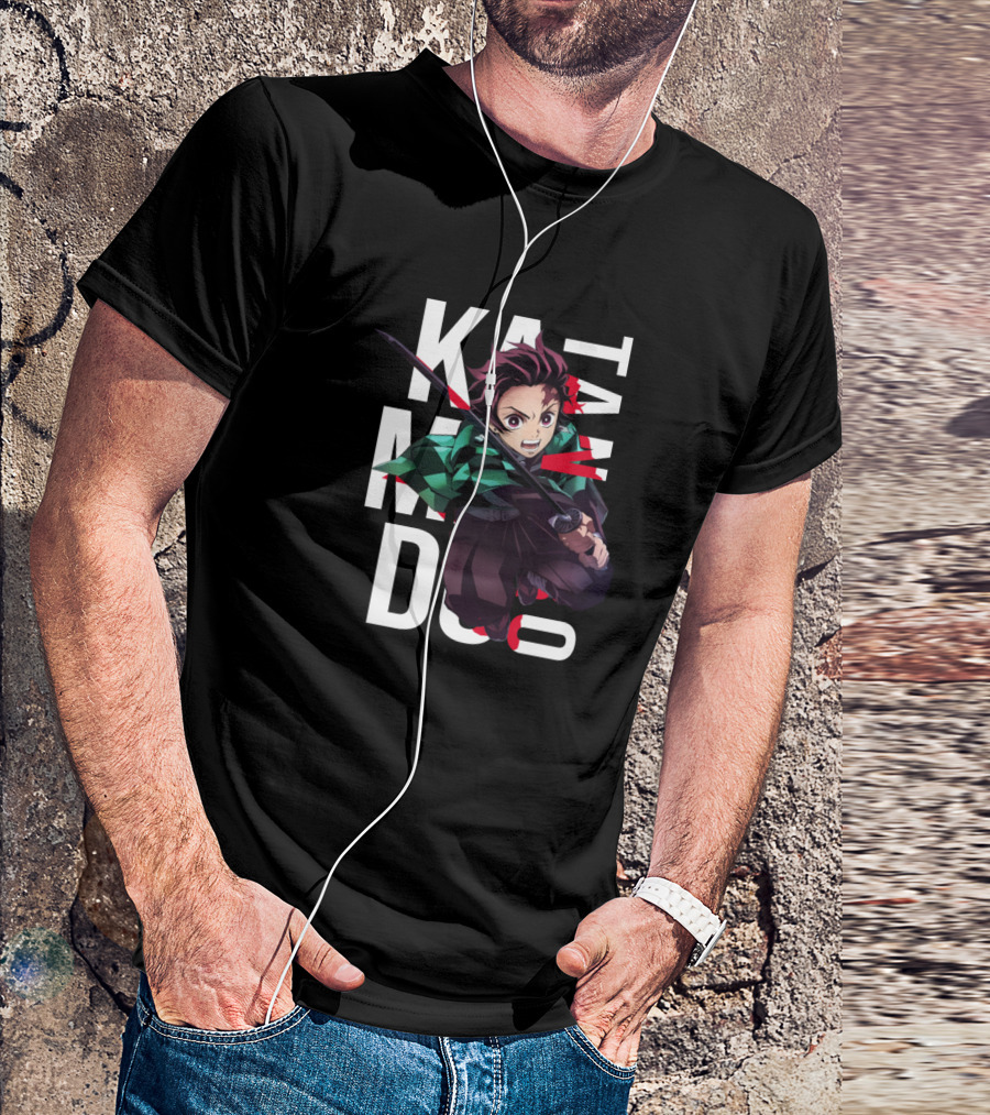 Tanjiro Kamado Sword Action Demon Slayer Anime Character T-Shirt