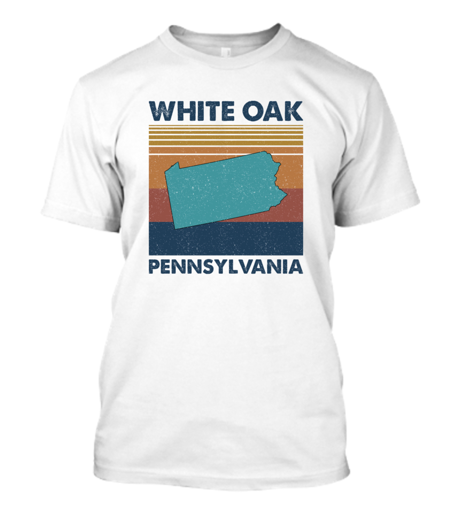 White Oak Pennsylvania Retro Style State T-Shirt
