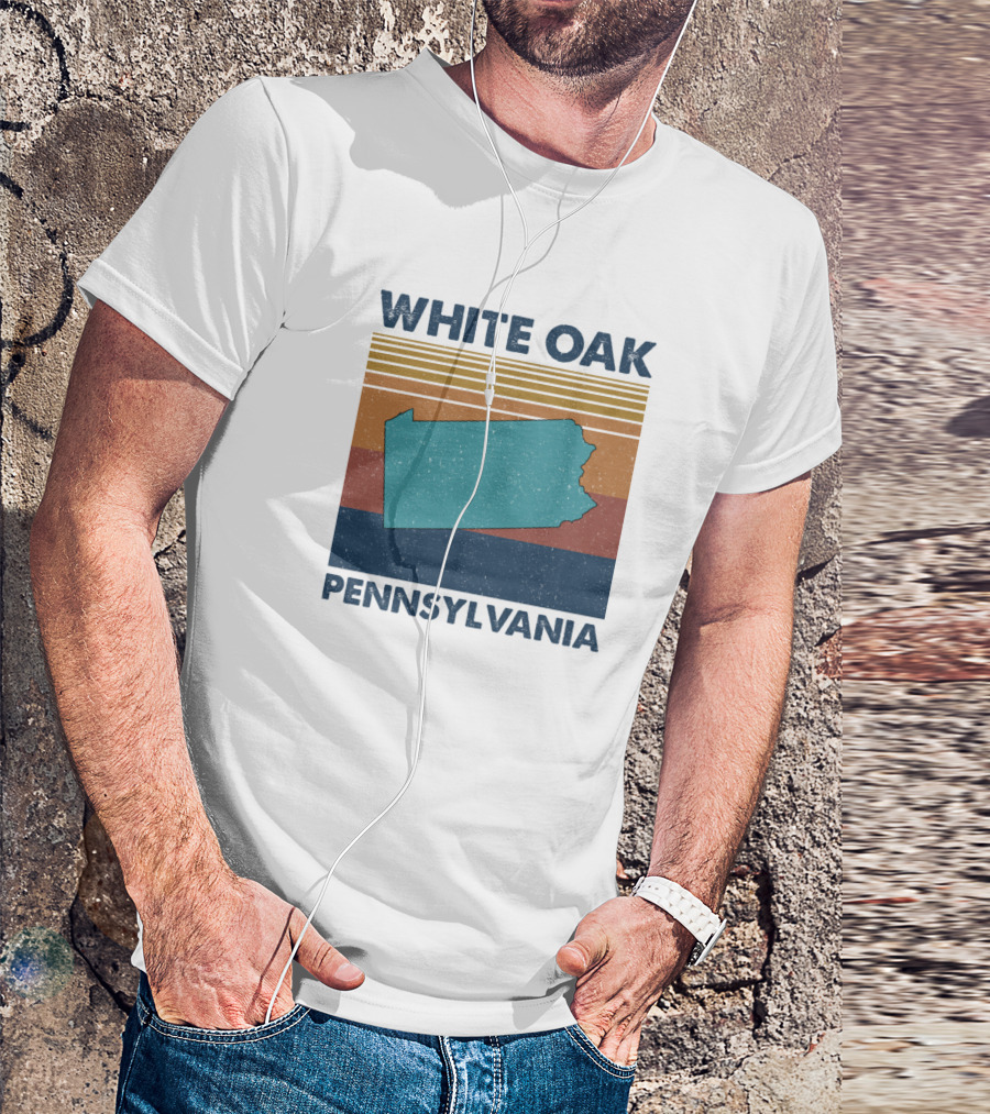 White Oak Pennsylvania Retro Style State T-Shirt