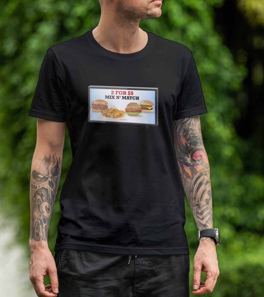 2 For $5 Mix N’ Match Burger Fries Combo T-Shirt