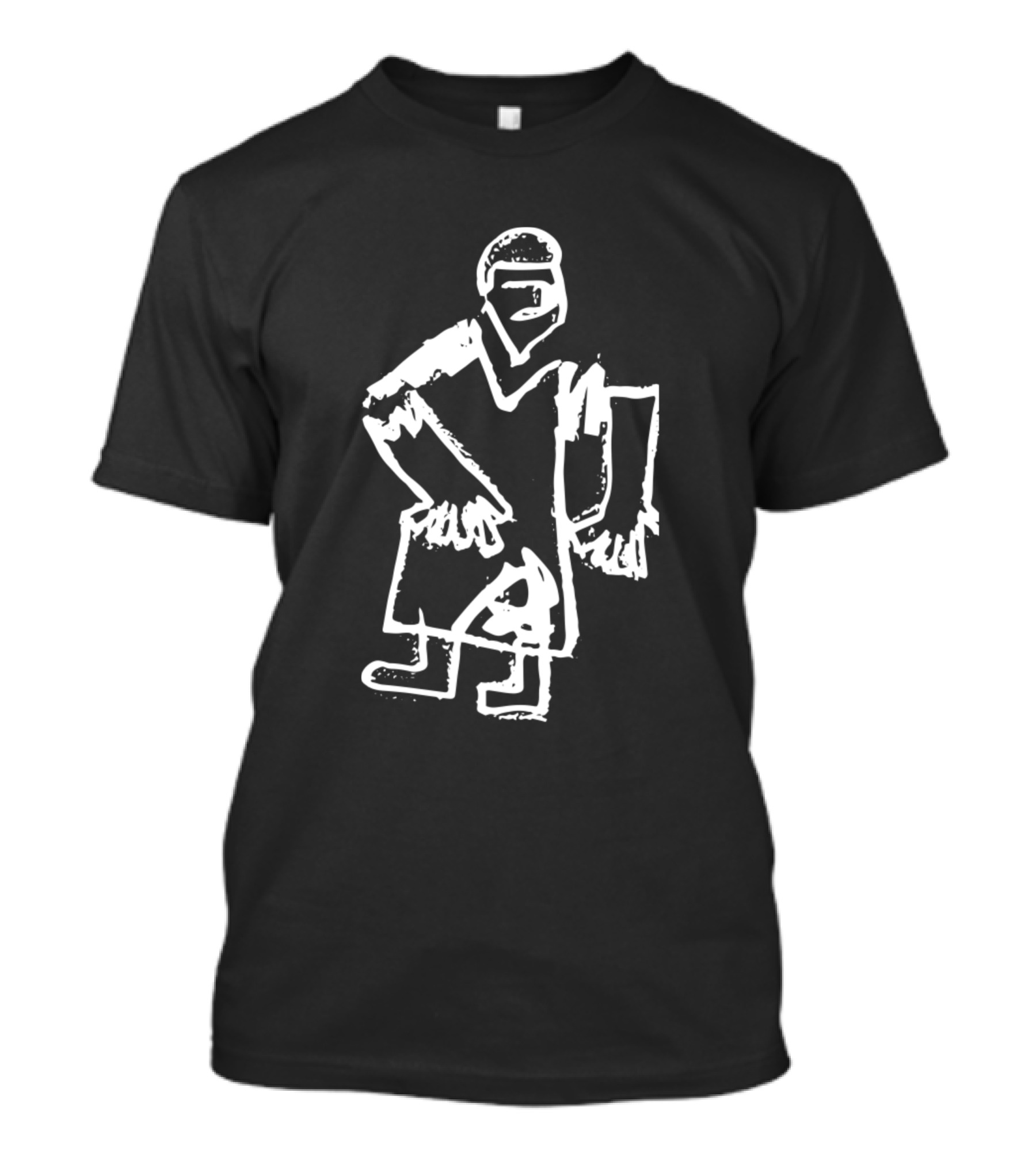 Abuela Doodle Stylized Figure Sketch White T-Shirt