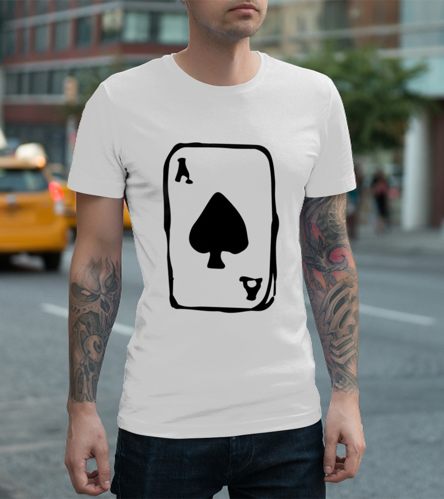 Ace Of Spades Vintage Card Doodle T-Shirt