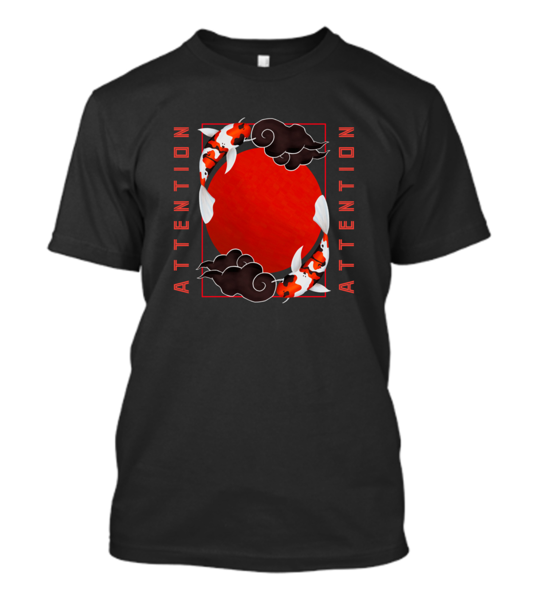 Attention Koi Fish Red Circle T-Shirt