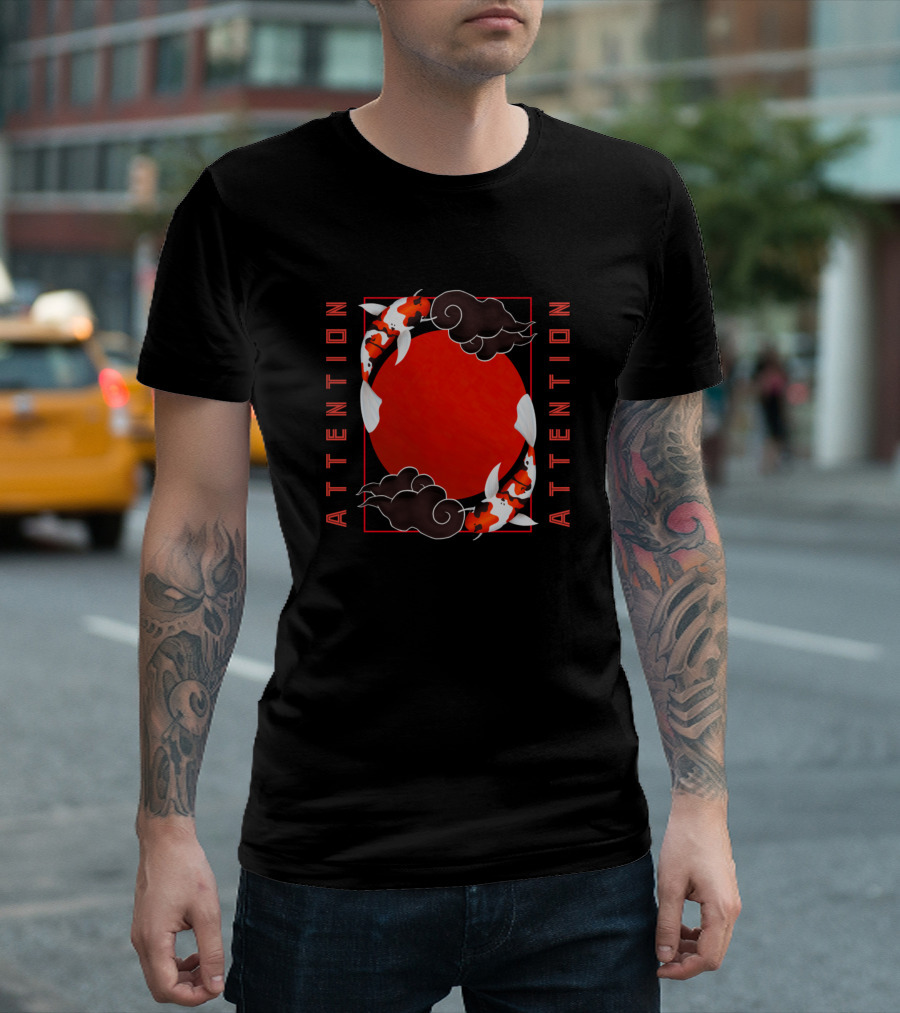 Attention Koi Fish Red Circle T-Shirt
