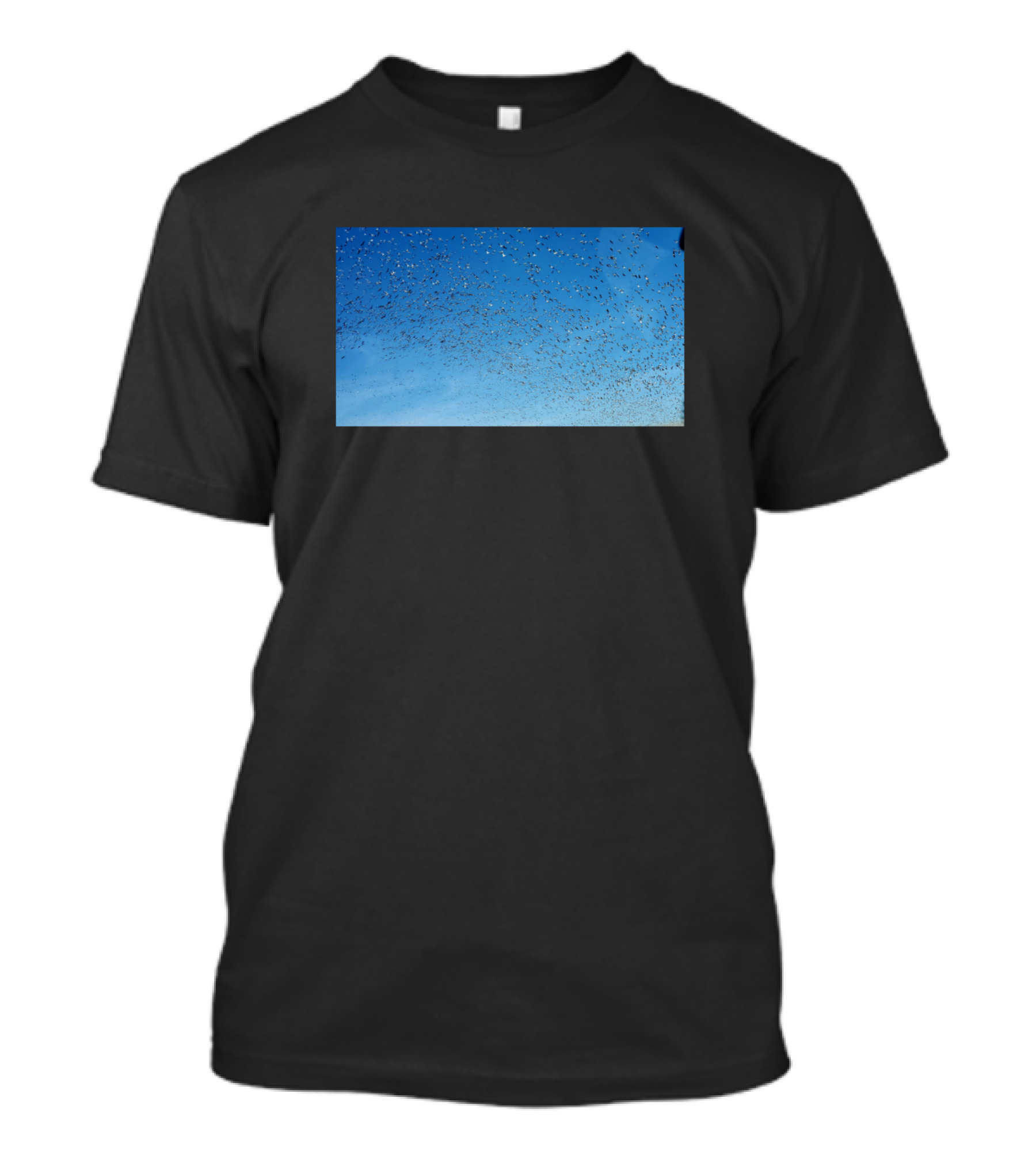 Bird Swarm Blue Sky Flock T-Shirt