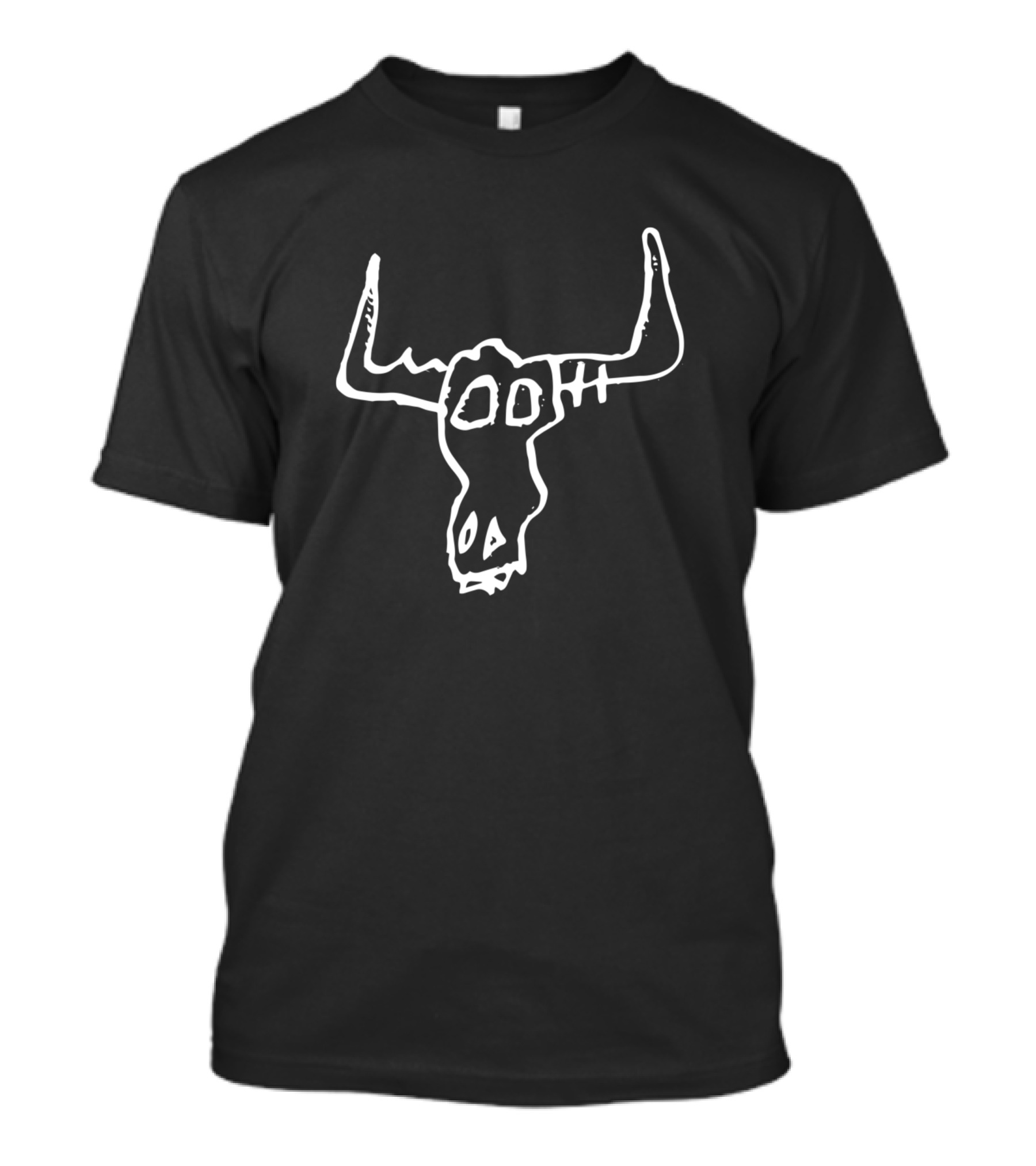 Bull Skull Doodle White Maverick Line T-Shirt
