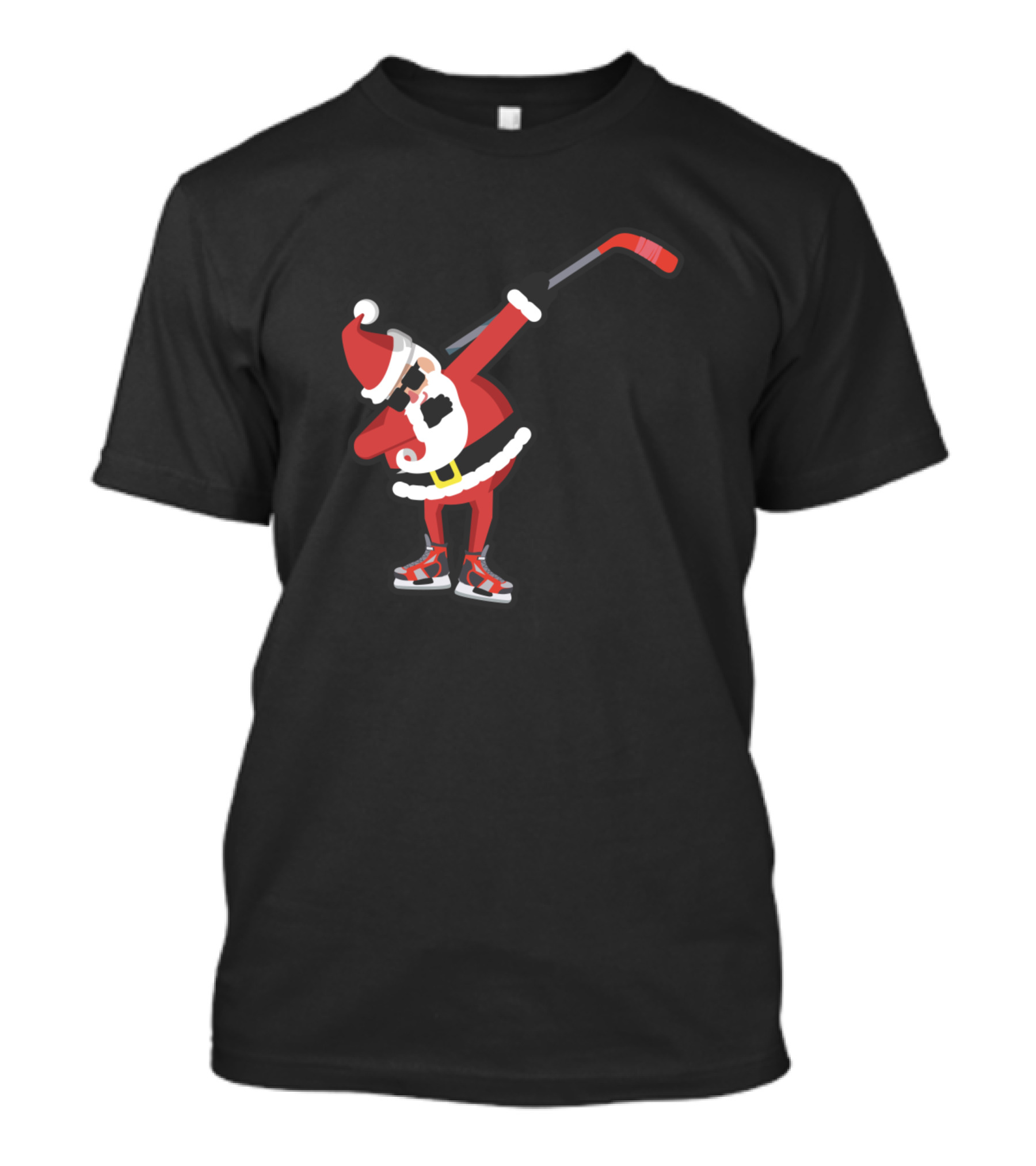 Dabbing Santa With Ice Hockey Stick And Skates T-Shirt