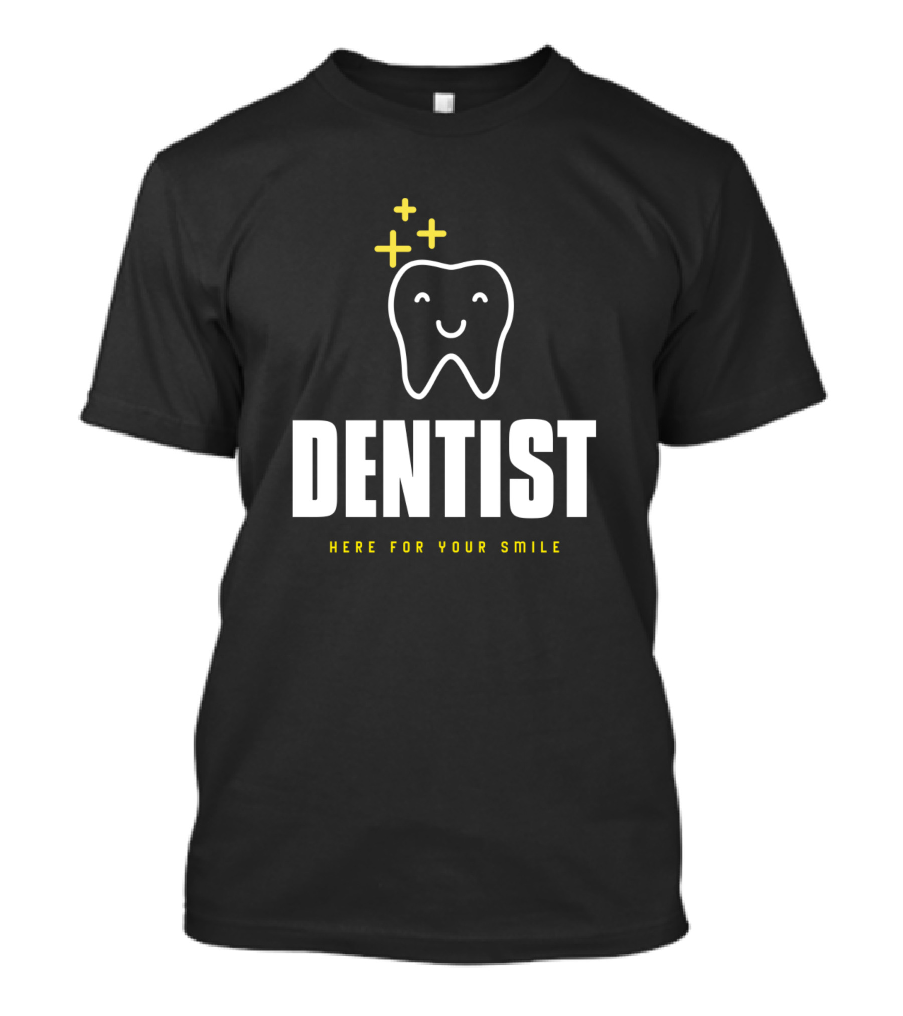 Dentist Here For Your Smile Happy Cartoon Tooth T-Shirt