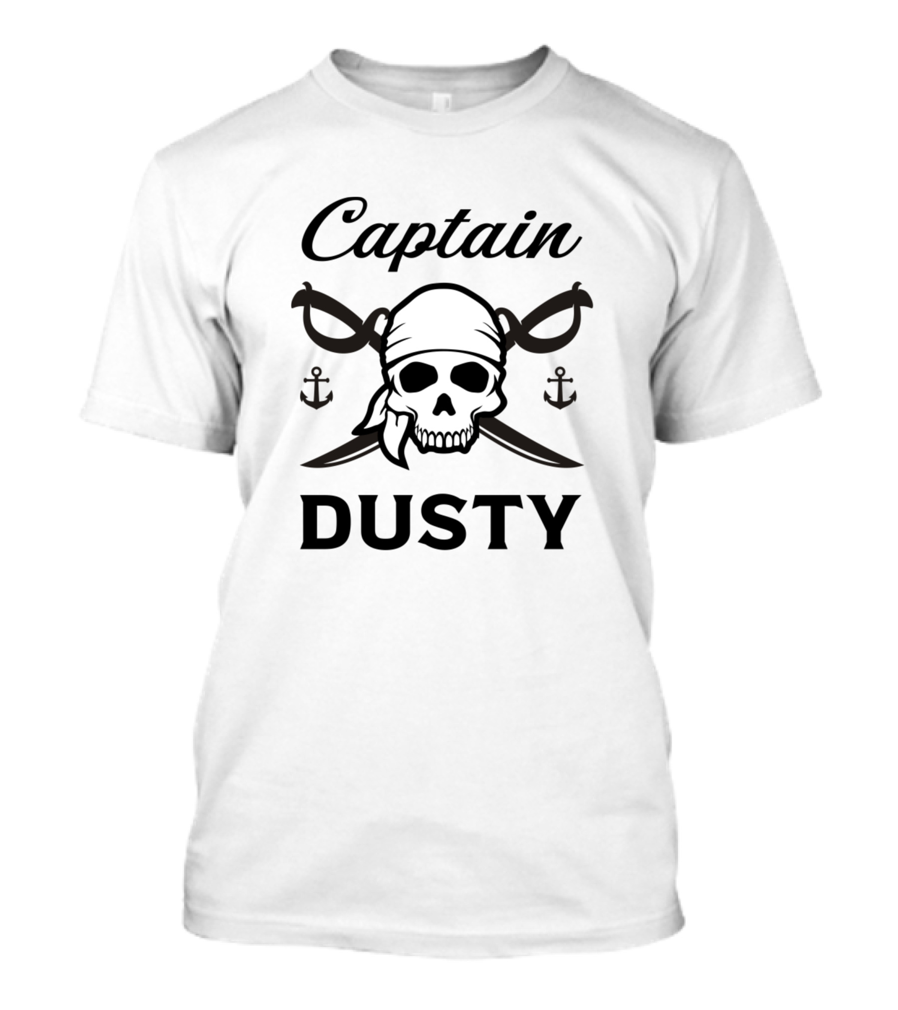 Captain Dusty Skull And Crossed Swords T-Shirt