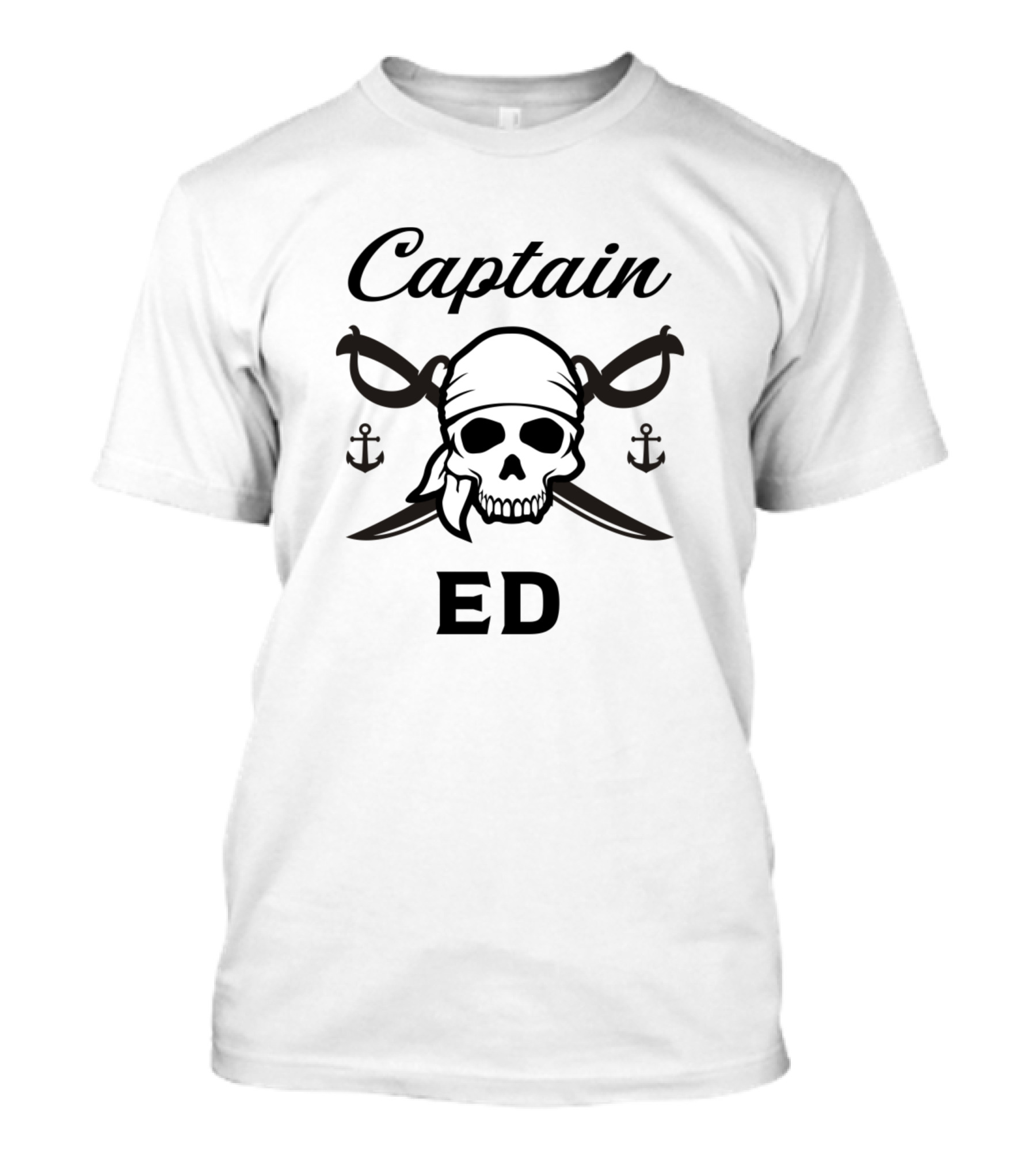 Captain Ed Skull Pirate Anchors T-Shirt